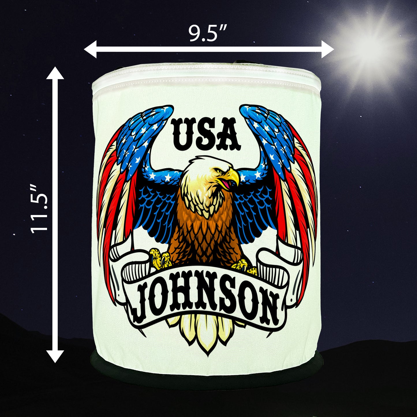 US Flag Bald Eagle - USA LED Lantern