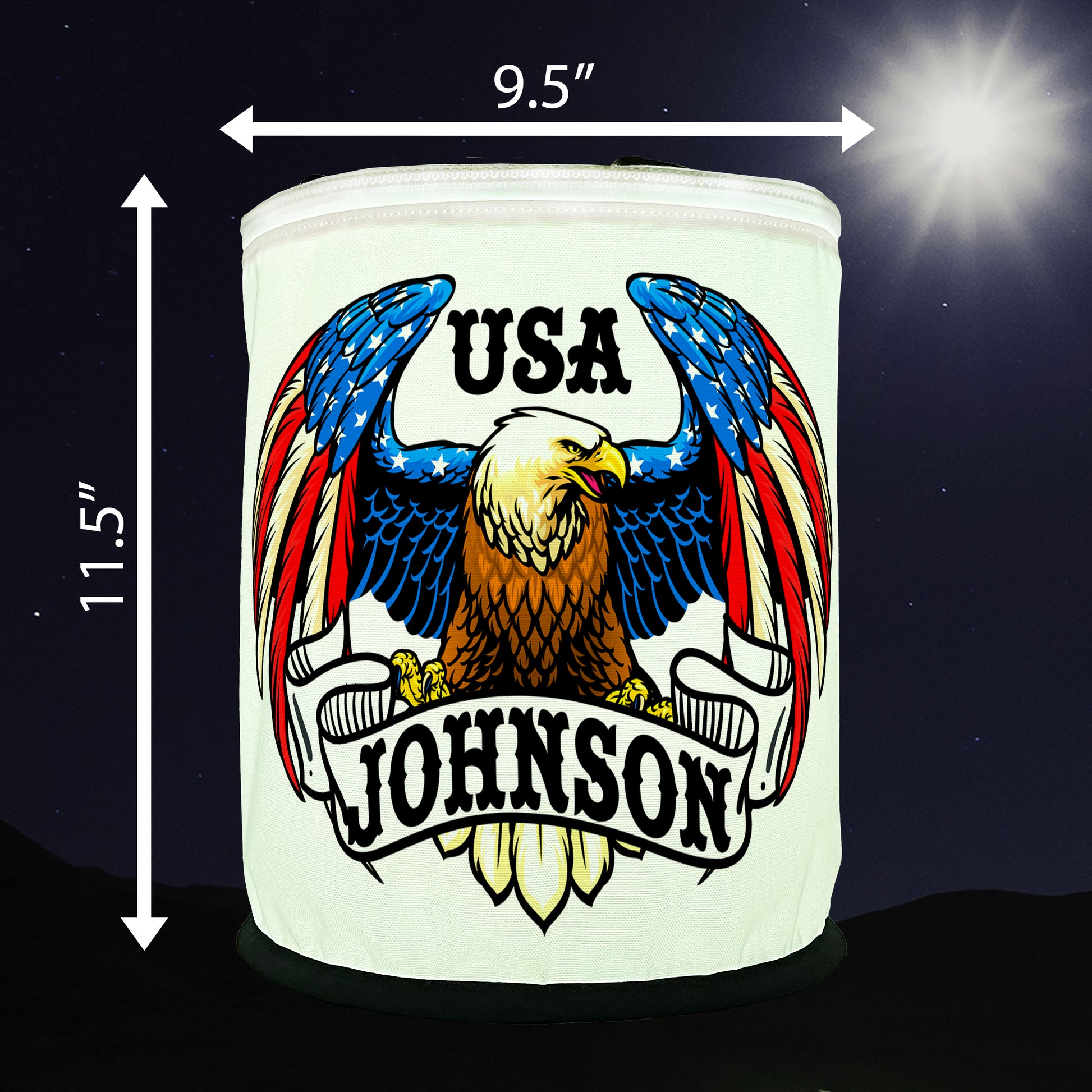 US Flag Bald Eagle - USA LED Lantern