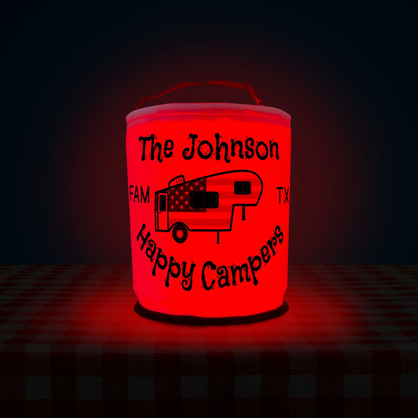 Happy Campers Patriotic Color Changing Lantern Pop-Up Tent Trailer