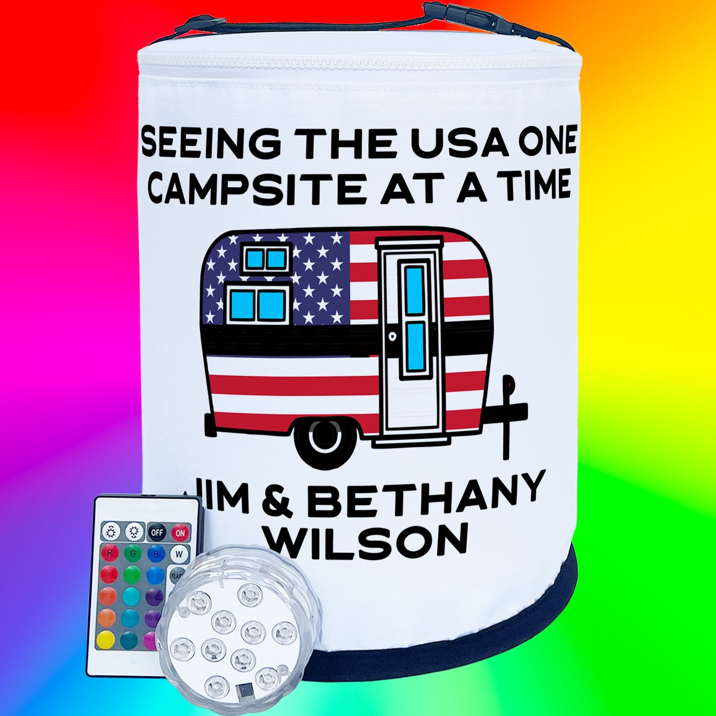 Seeing The USA One Campsite at a Time, Patriotic LED Lantern