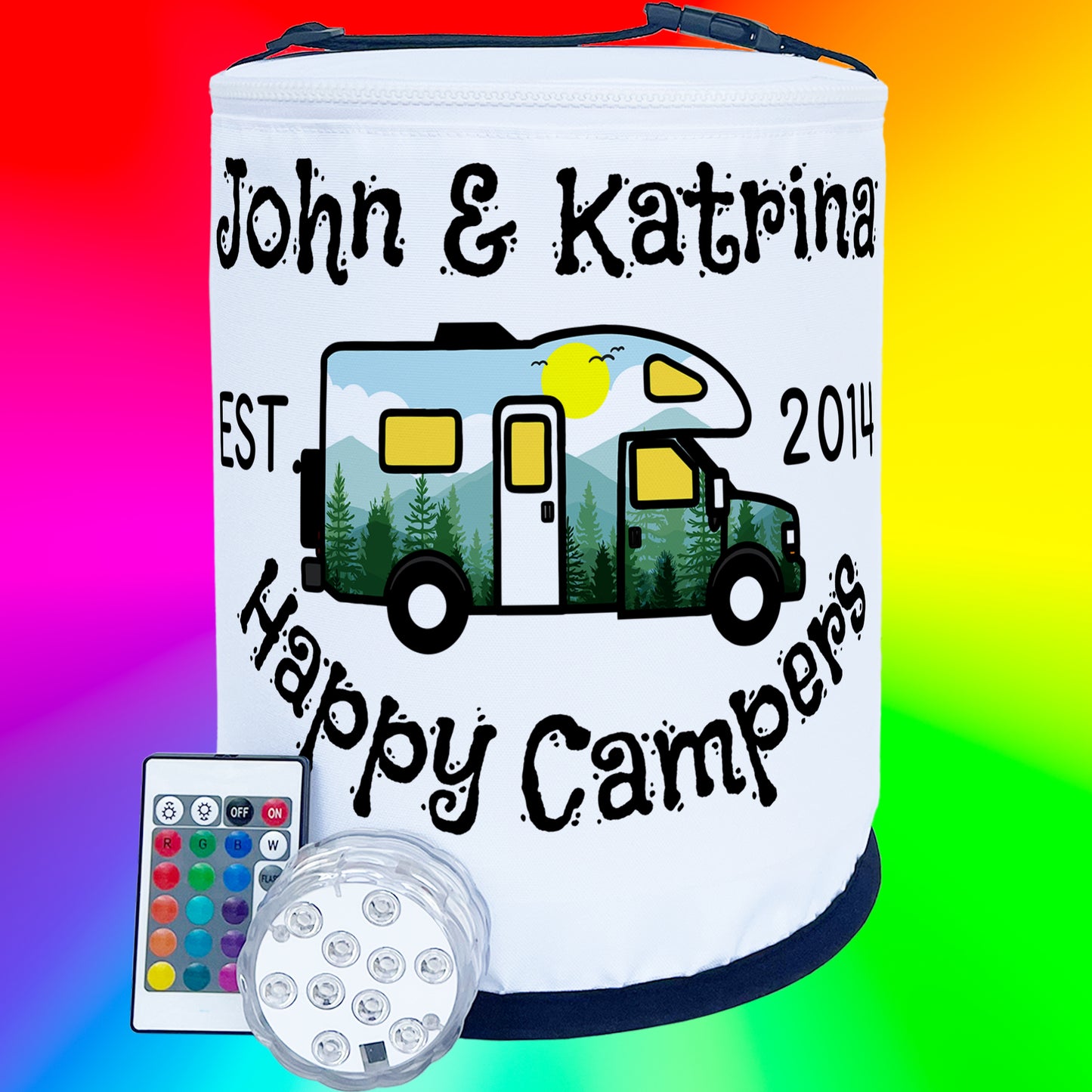 Happy Campers Personalized Color Changing LED Camping Lantern