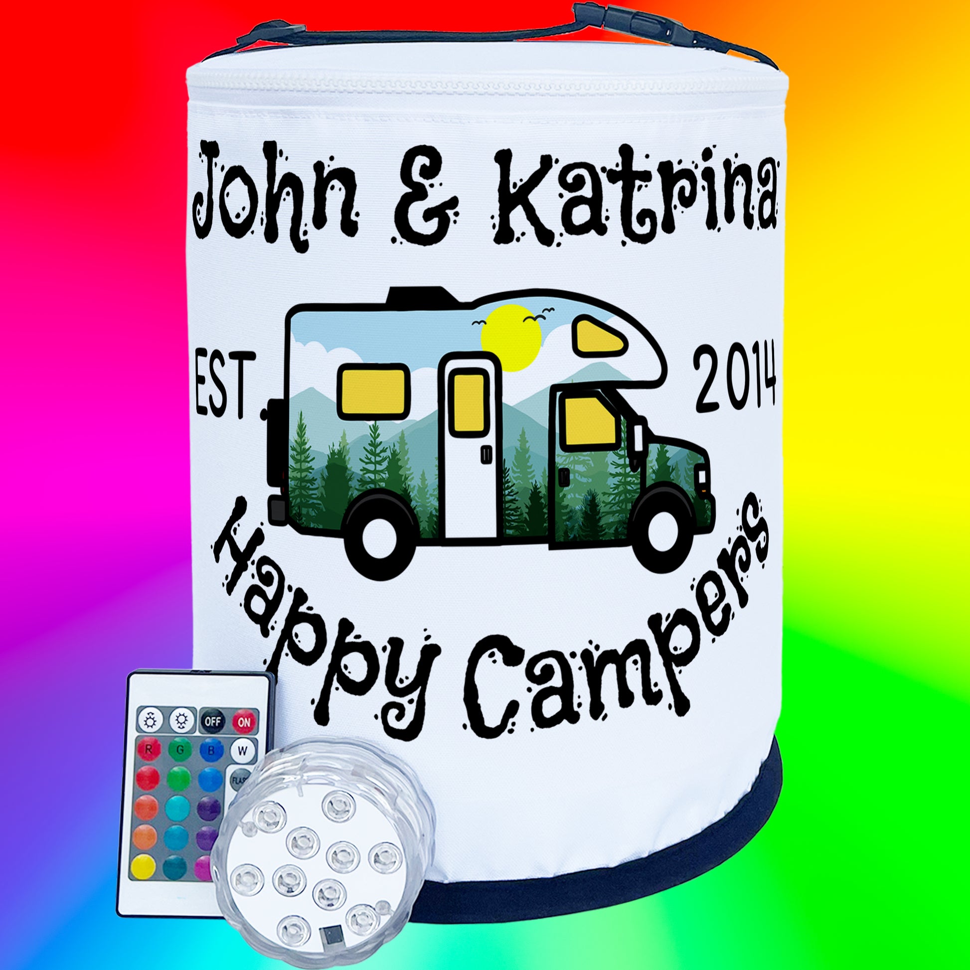 Happy Campers Personalized Color Changing LED Camping Lantern