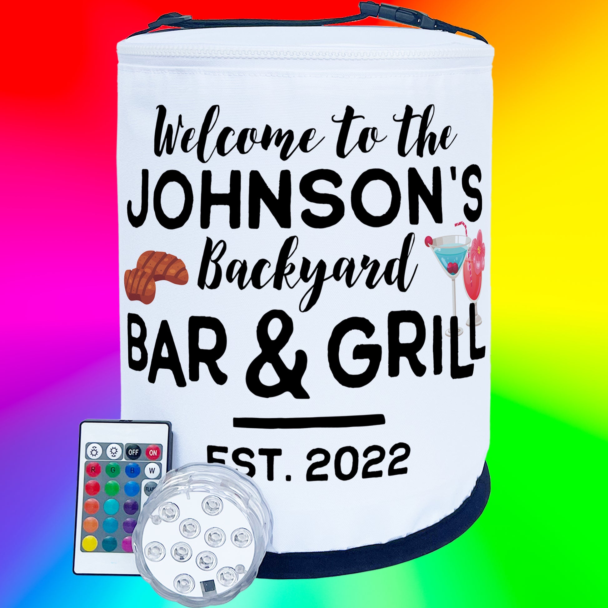 Welcome to the Backyard Bar and Grill LED Lantern