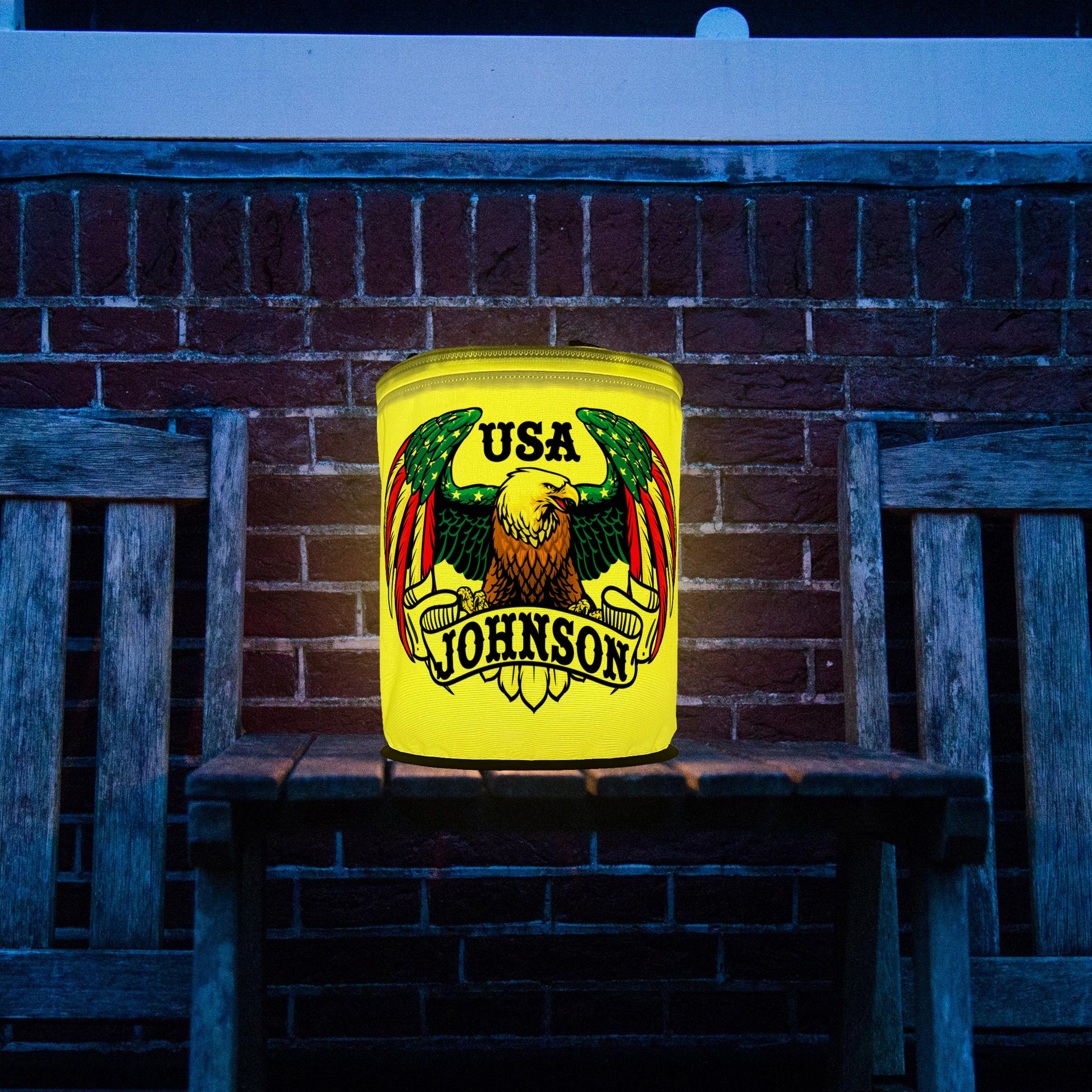 US Flag Bald Eagle - USA LED Lantern