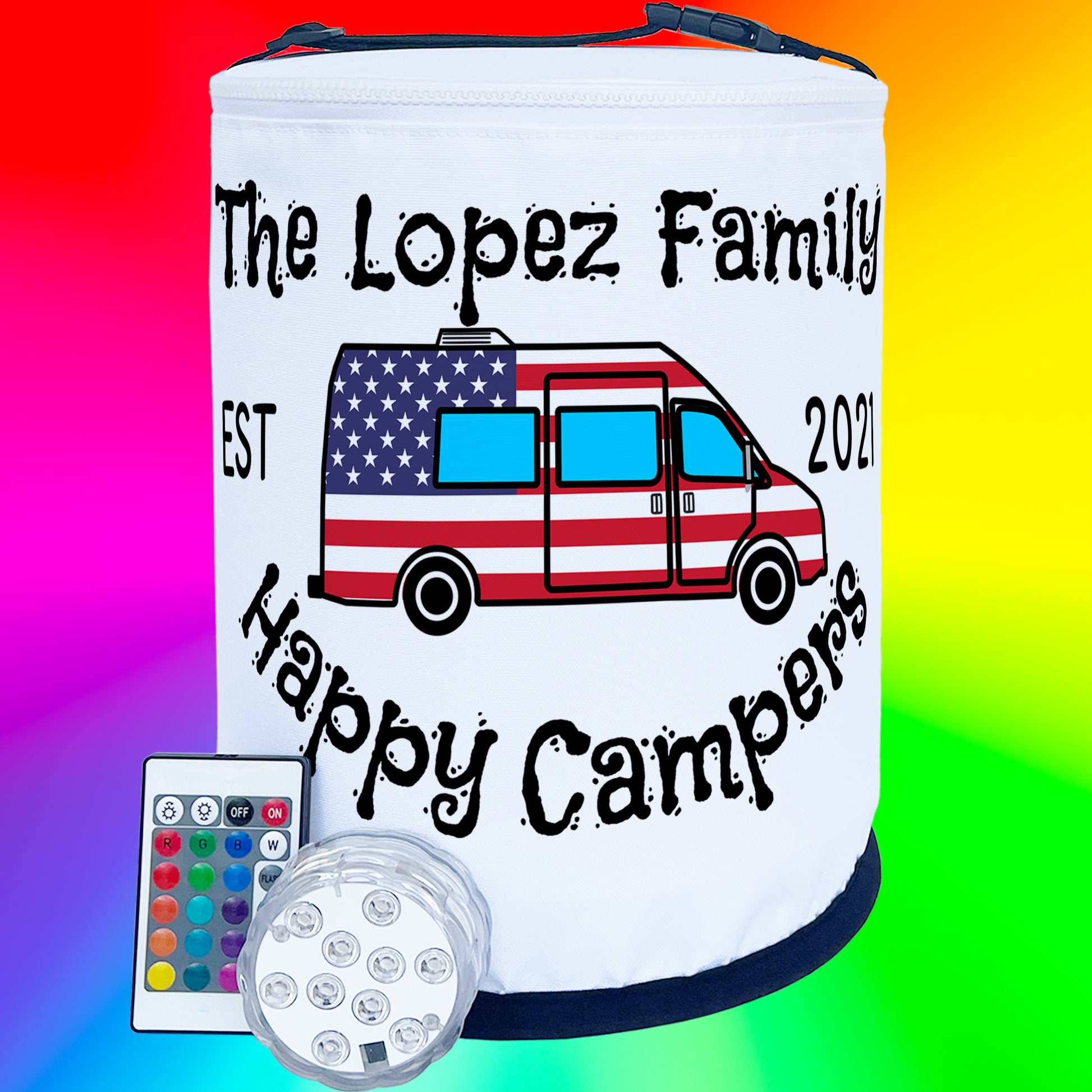Happy Campers Patriotic Color Changing LED Camping Lantern