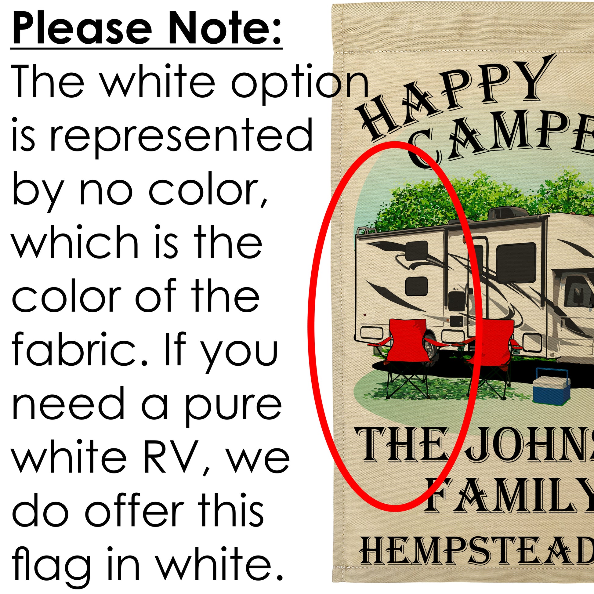 Happy Campers Personalized Class C Campsite Flag