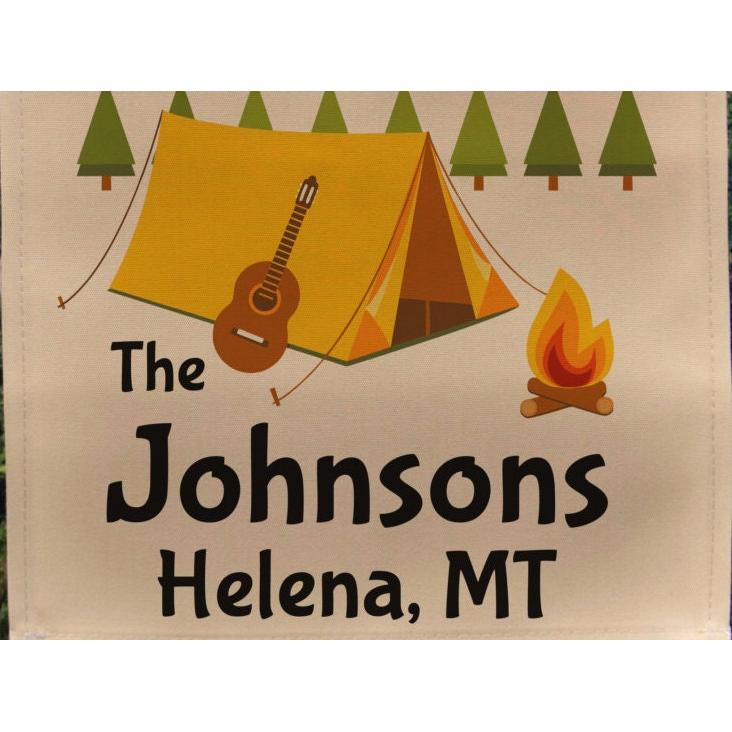 Welcome to our Campsite Personalized Camping Garden Flag, Camping Sign, Father's Day Gift, Tent Flag, Campground Decor, Camp Gift