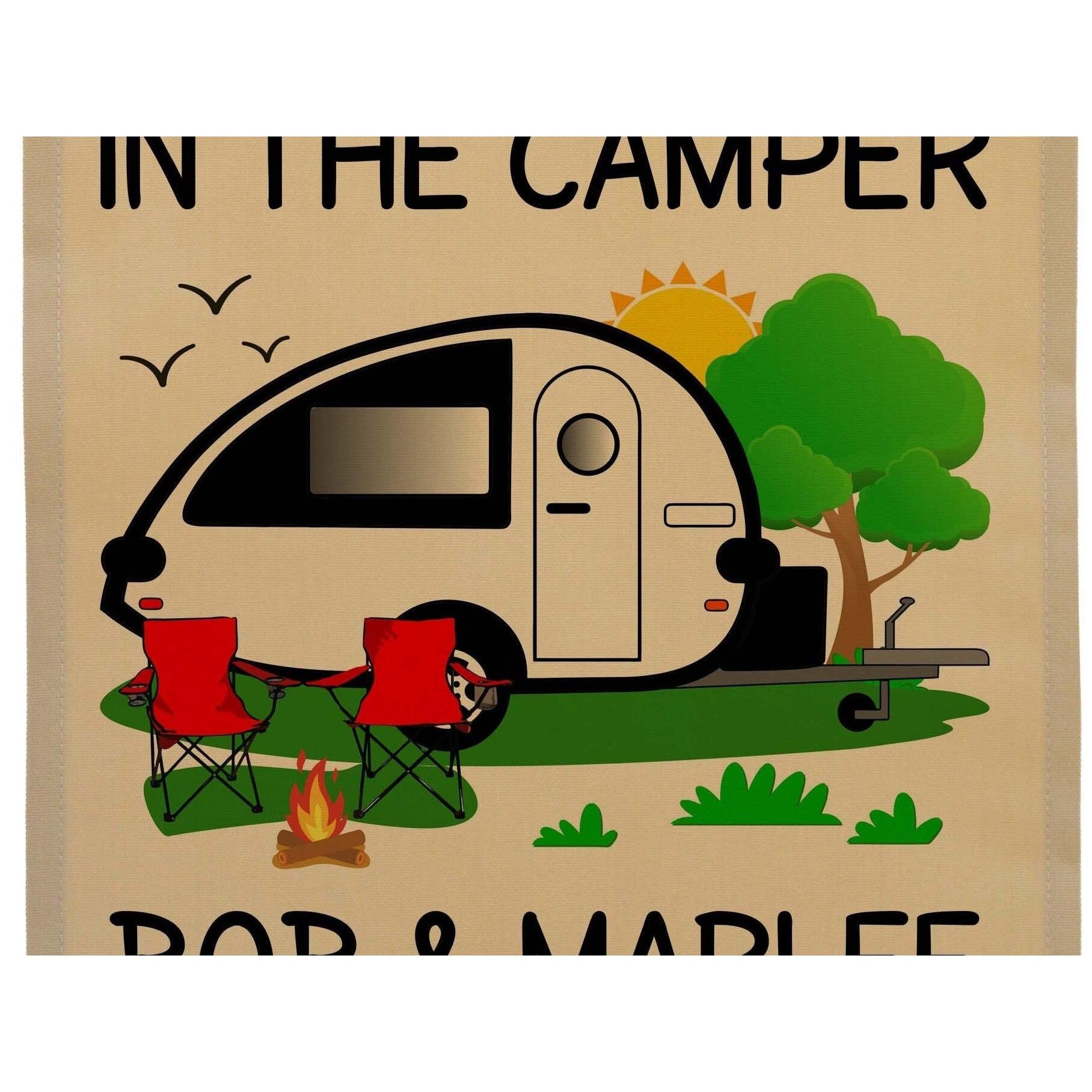 Life is Better in the Camper Personalized Campsite Flag, RV Gift, Teardrop Camper, Camp Sign, Campground Gift, Camp Decor, Camp Flag