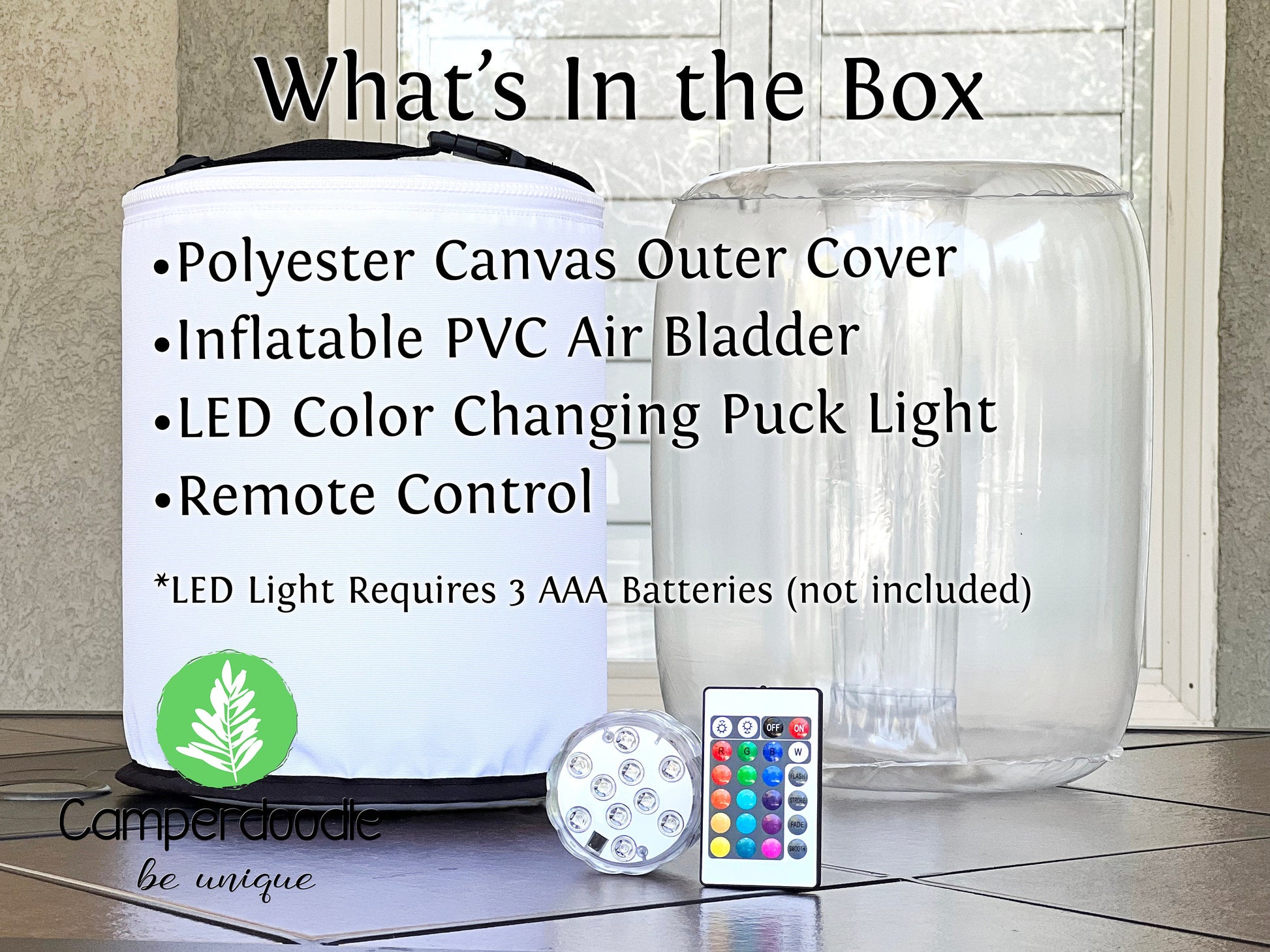 Personalized Color Changing Camping Lantern, 5th Wheel Trailer - This is Our Happy Place - Your Custom Text, LED Camp Light with Remote