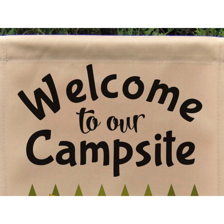 Welcome to our Campsite Personalized Camping Garden Flag, Camping Sign, Father's Day Gift, Tent Flag, Campground Decor, Camp Gift