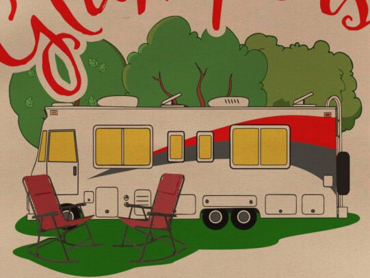 Personalized Happy Glampers, Glamour Camping Campsite Flag, Camp Sign, Class A Motorhome, Camping Decor, Motor Home Camp Flag