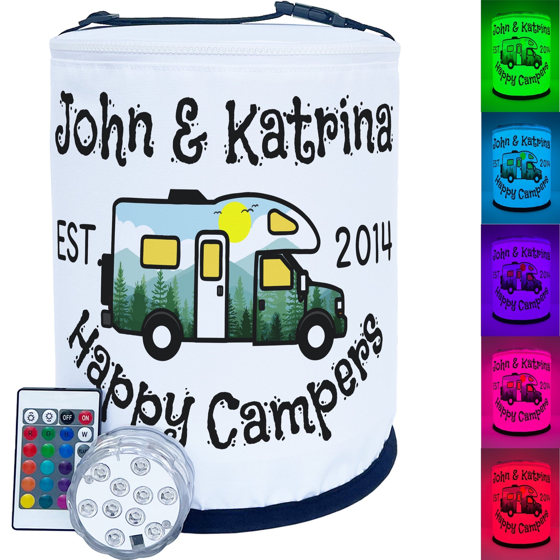 Happy Campers Personalized Color Changing LED Camping Lantern