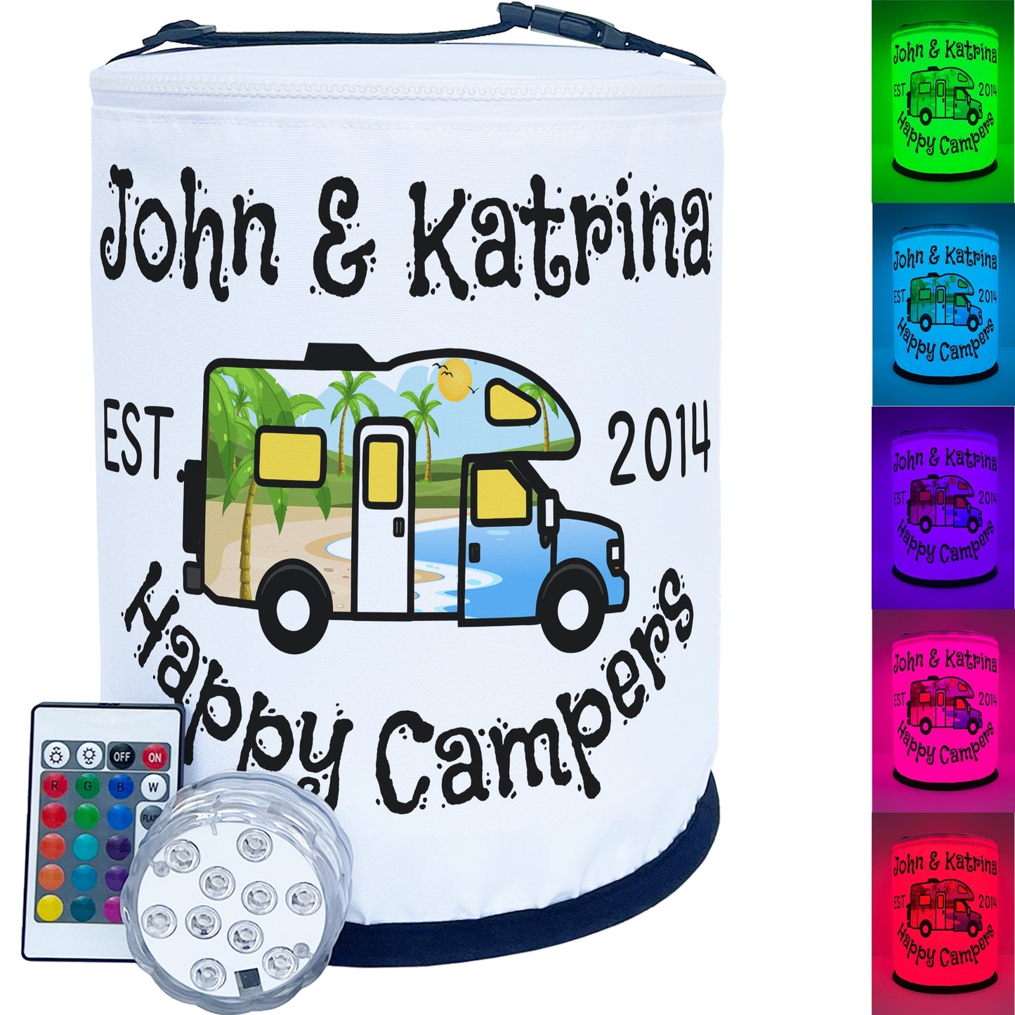 Happy Campers Personalized Color Changing LED Camping Lantern