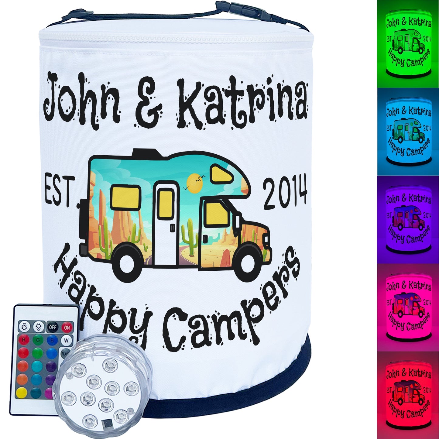 Happy Campers Personalized Color Changing LED Camping Lantern