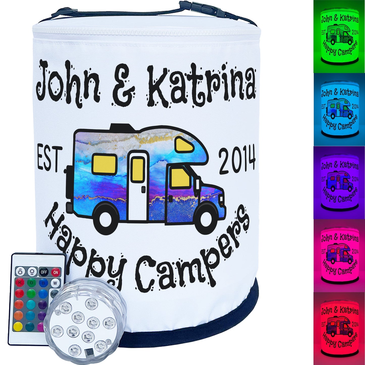 Happy Campers Personalized Color Changing LED Camping Lantern