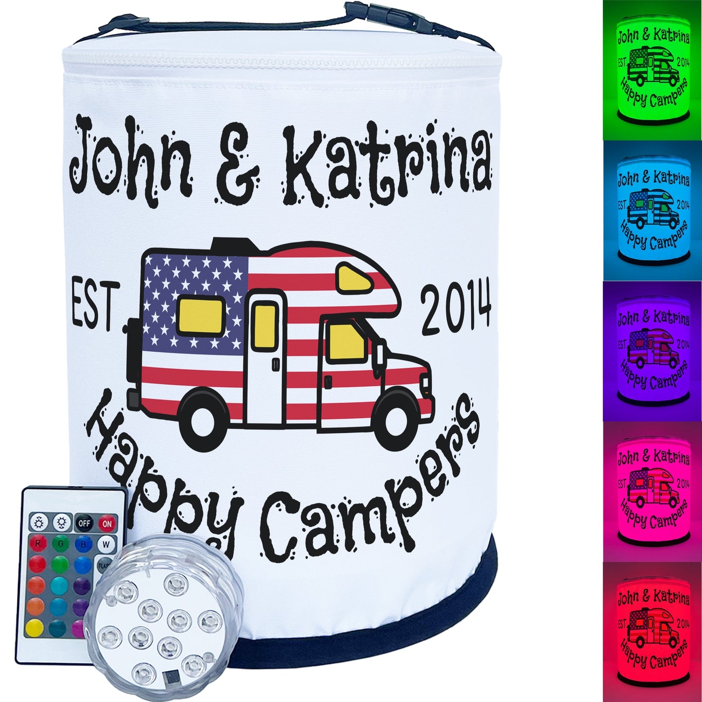 Happy Campers Personalized Color Changing LED Camping Lantern