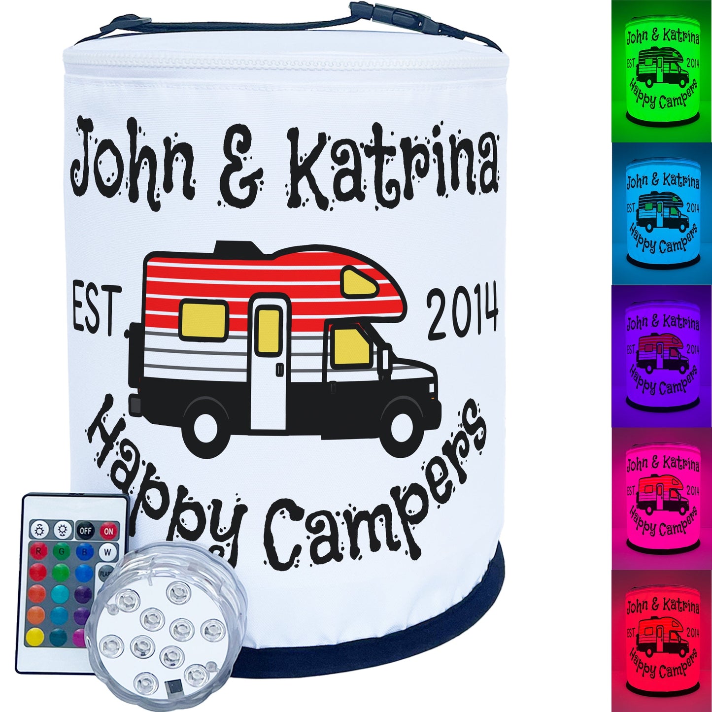 Happy Campers Personalized Color Changing LED Camping Lantern