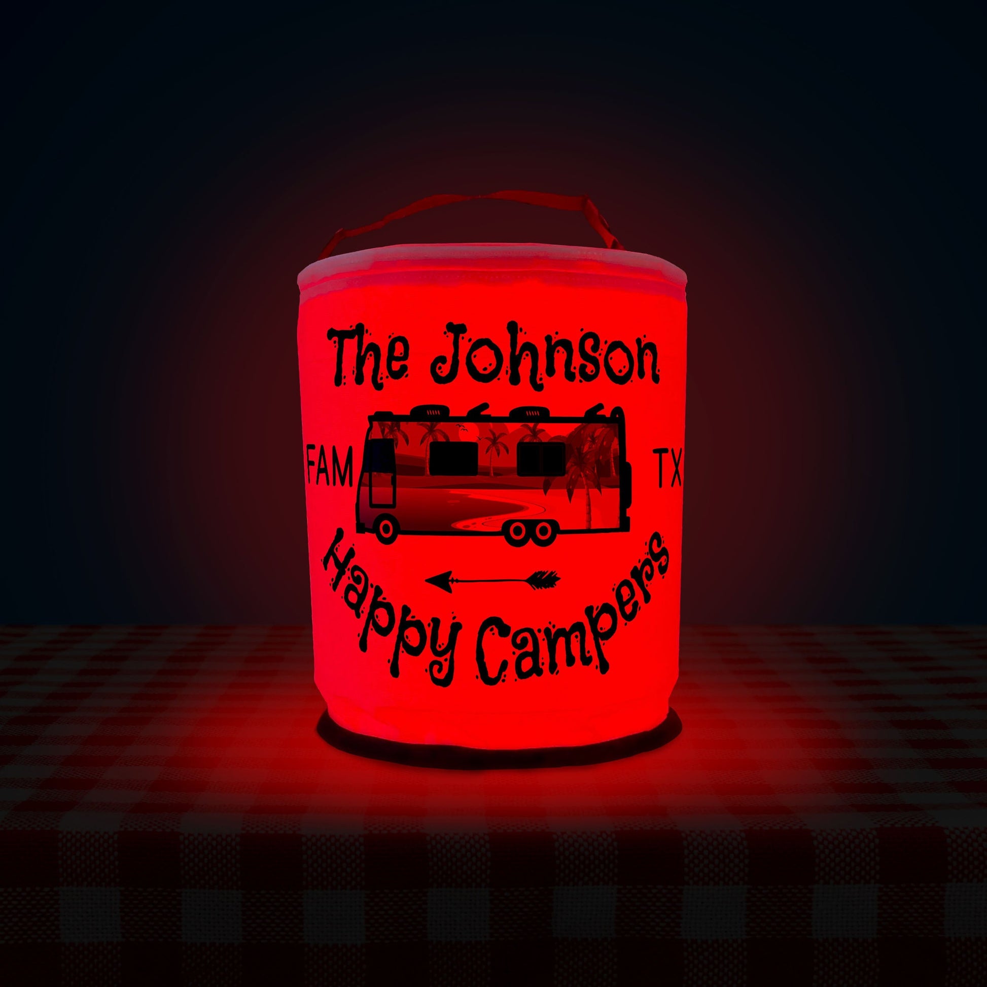 Happy Campers Personalized Color Changing LED Camping Lantern