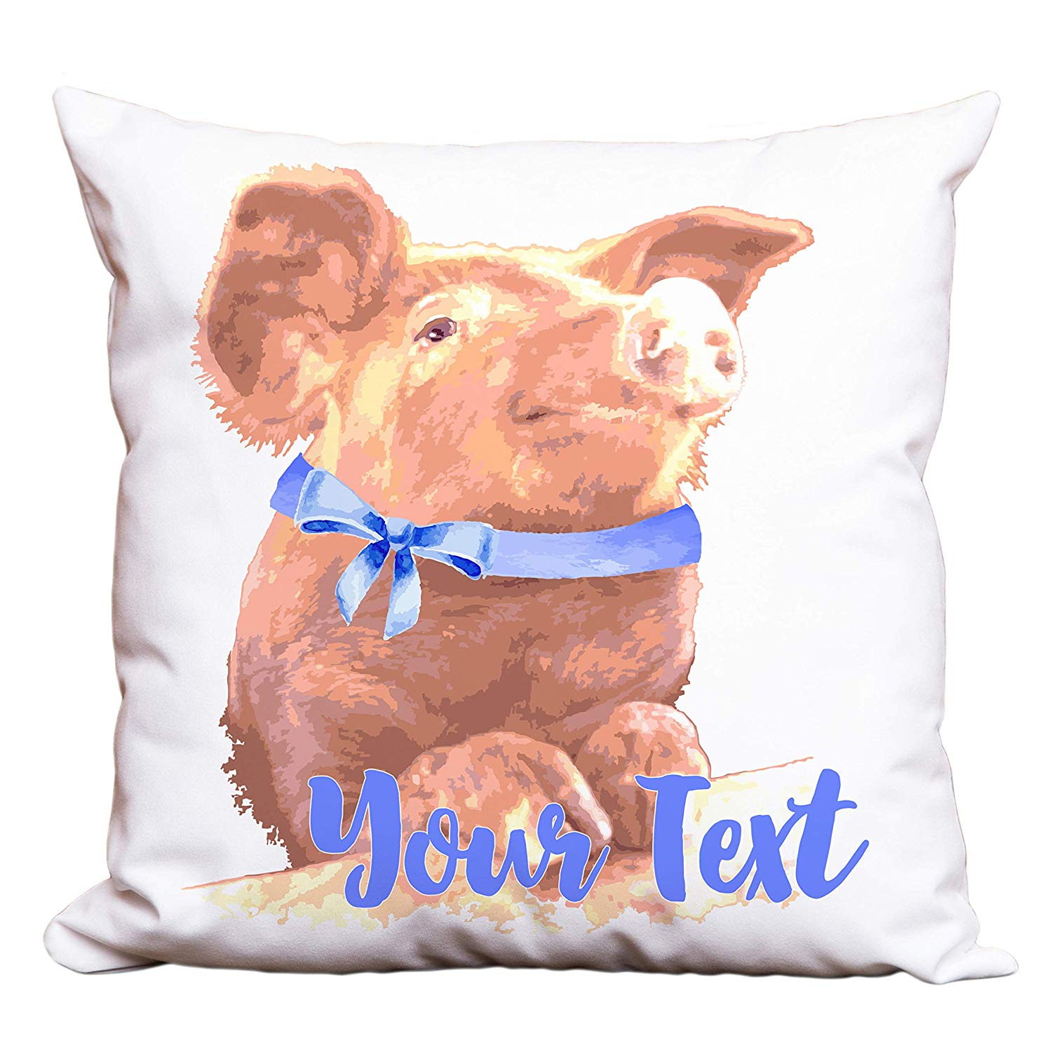 Pink Pig Modern Farmhouse Personalized Decorative Pillow