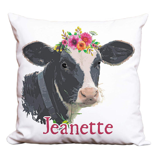 Holstein Cow Modern Farmhouse Personalized Decorative Pillow