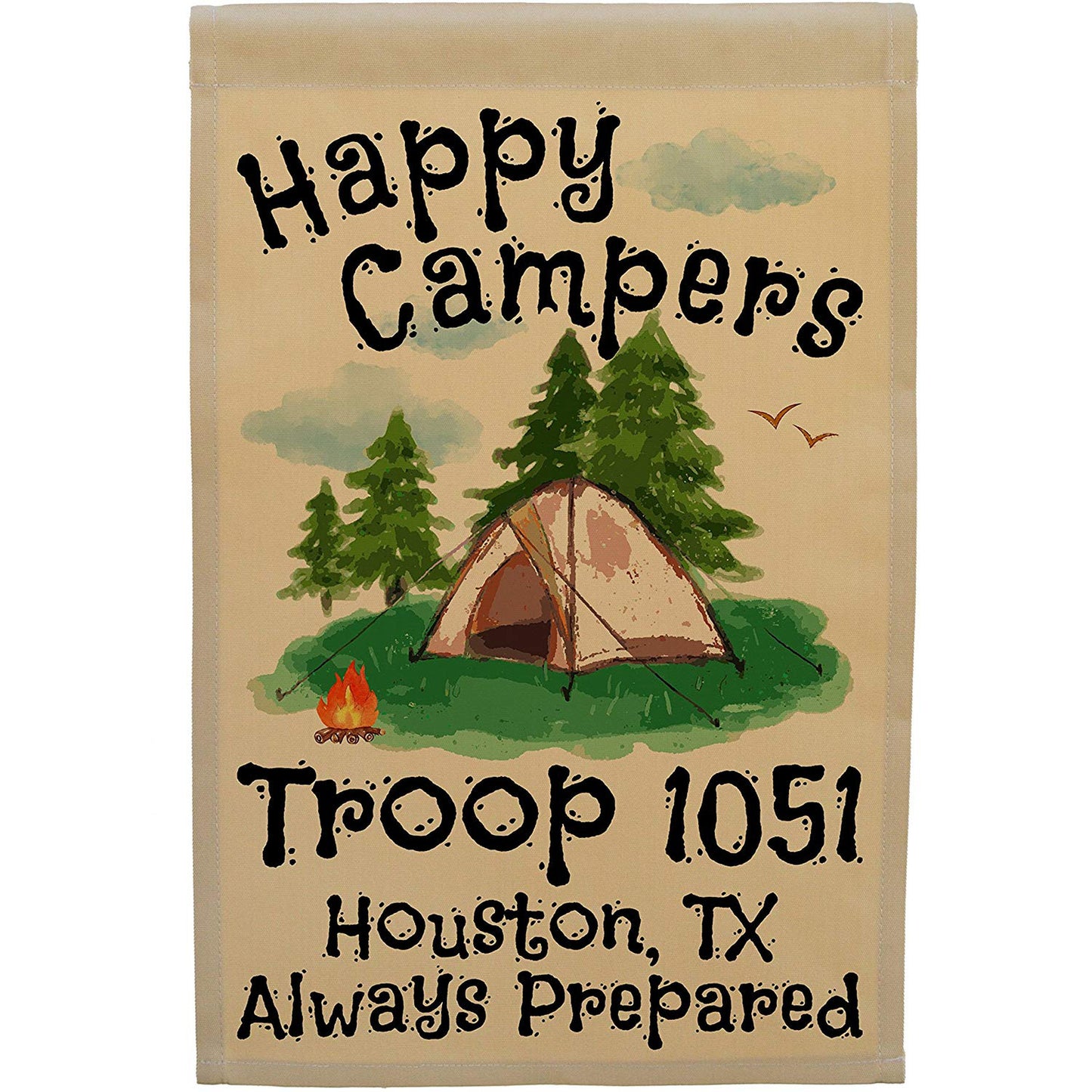 Happy Campers Personalized Camping Flag with Tent