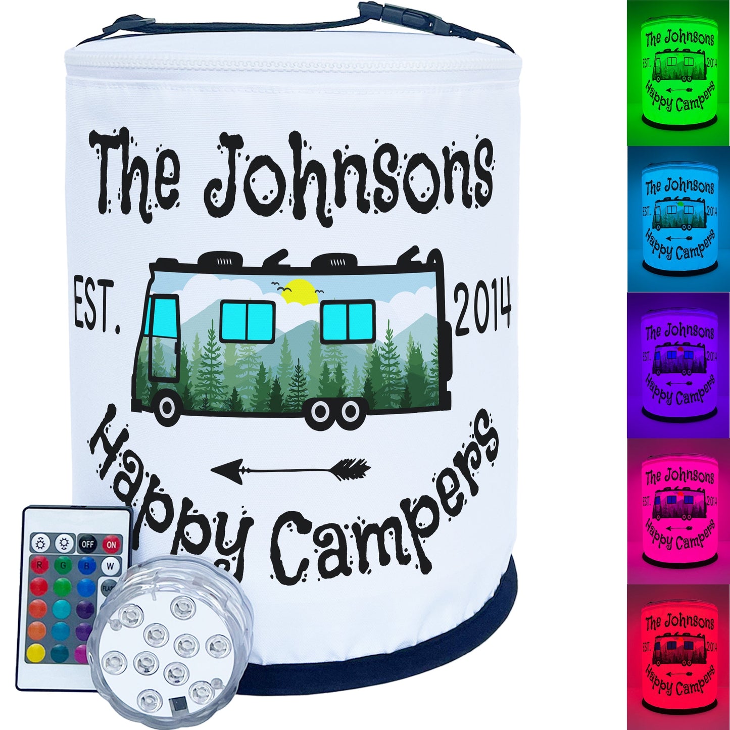 Happy Campers Personalized Color Changing LED Camping Lantern
