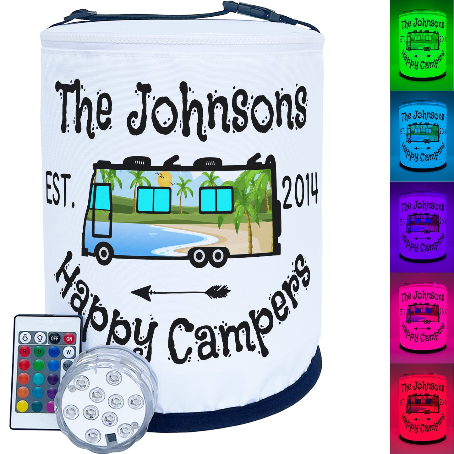 Happy Campers Personalized Color Changing LED Camping Lantern