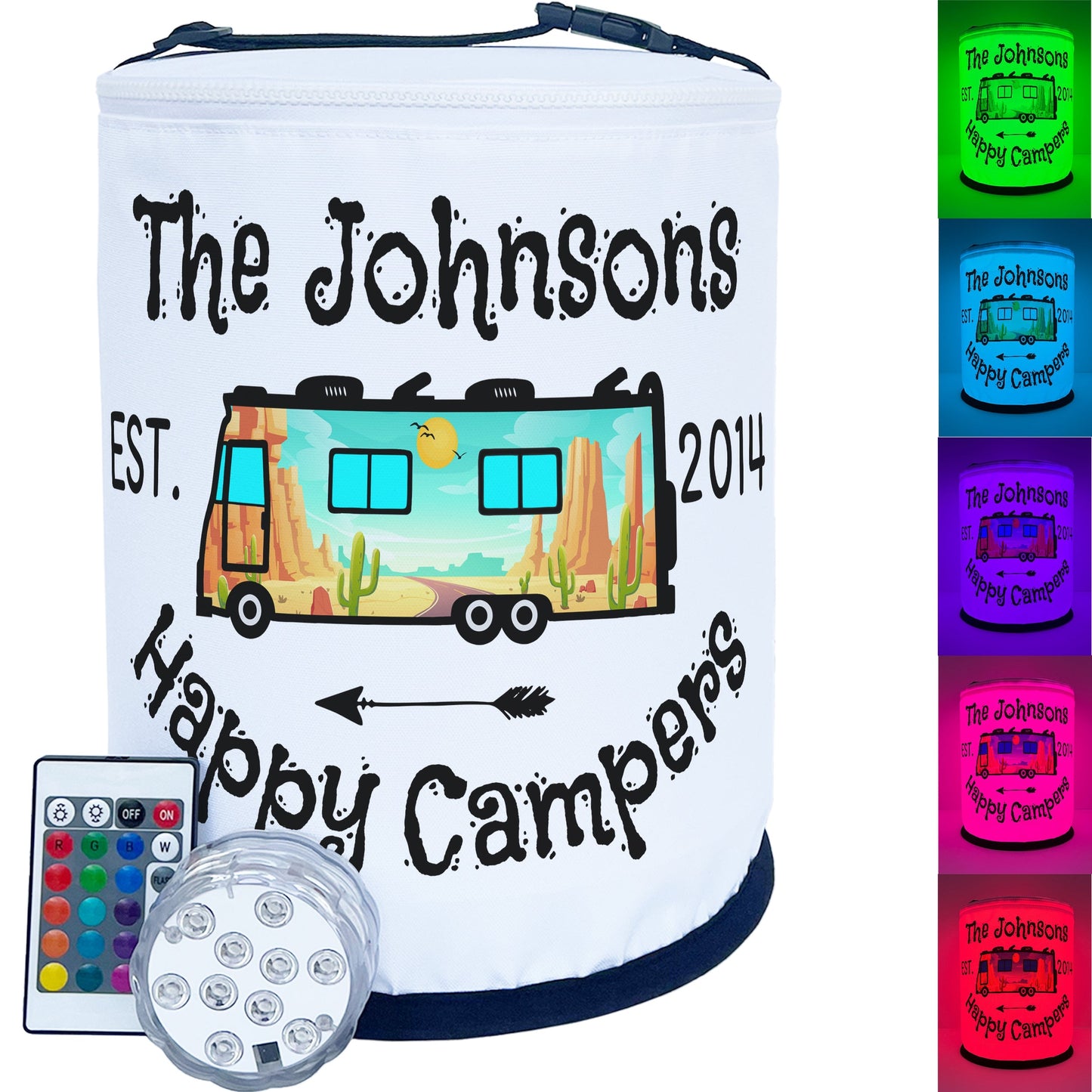 Happy Campers Personalized Color Changing LED Camping Lantern