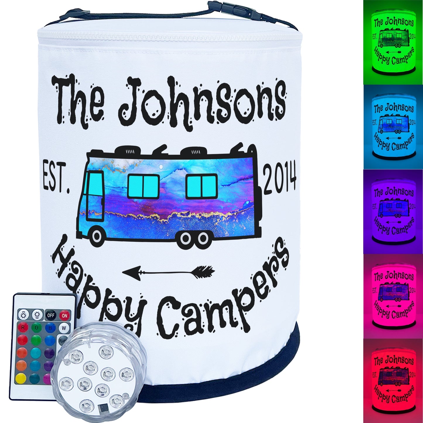 Happy Campers Personalized Color Changing LED Camping Lantern