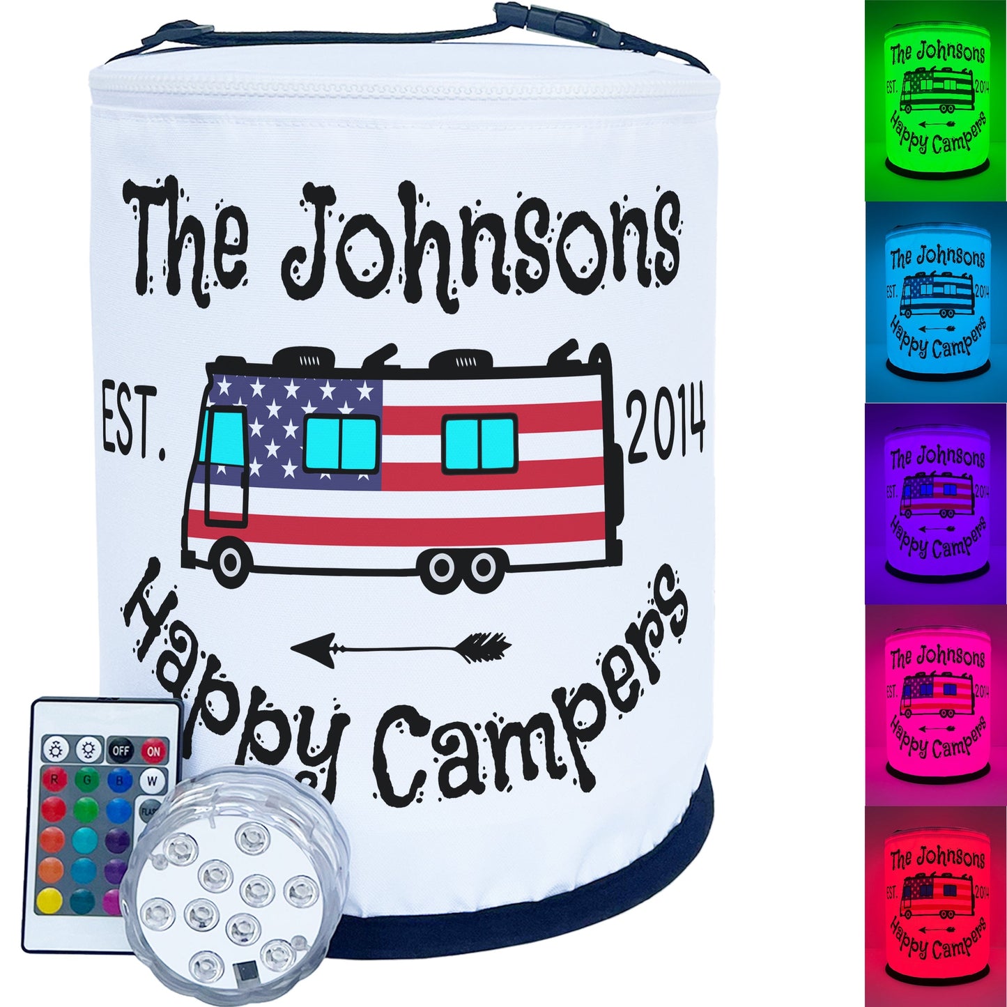 Happy Campers Personalized Color Changing LED Camping Lantern