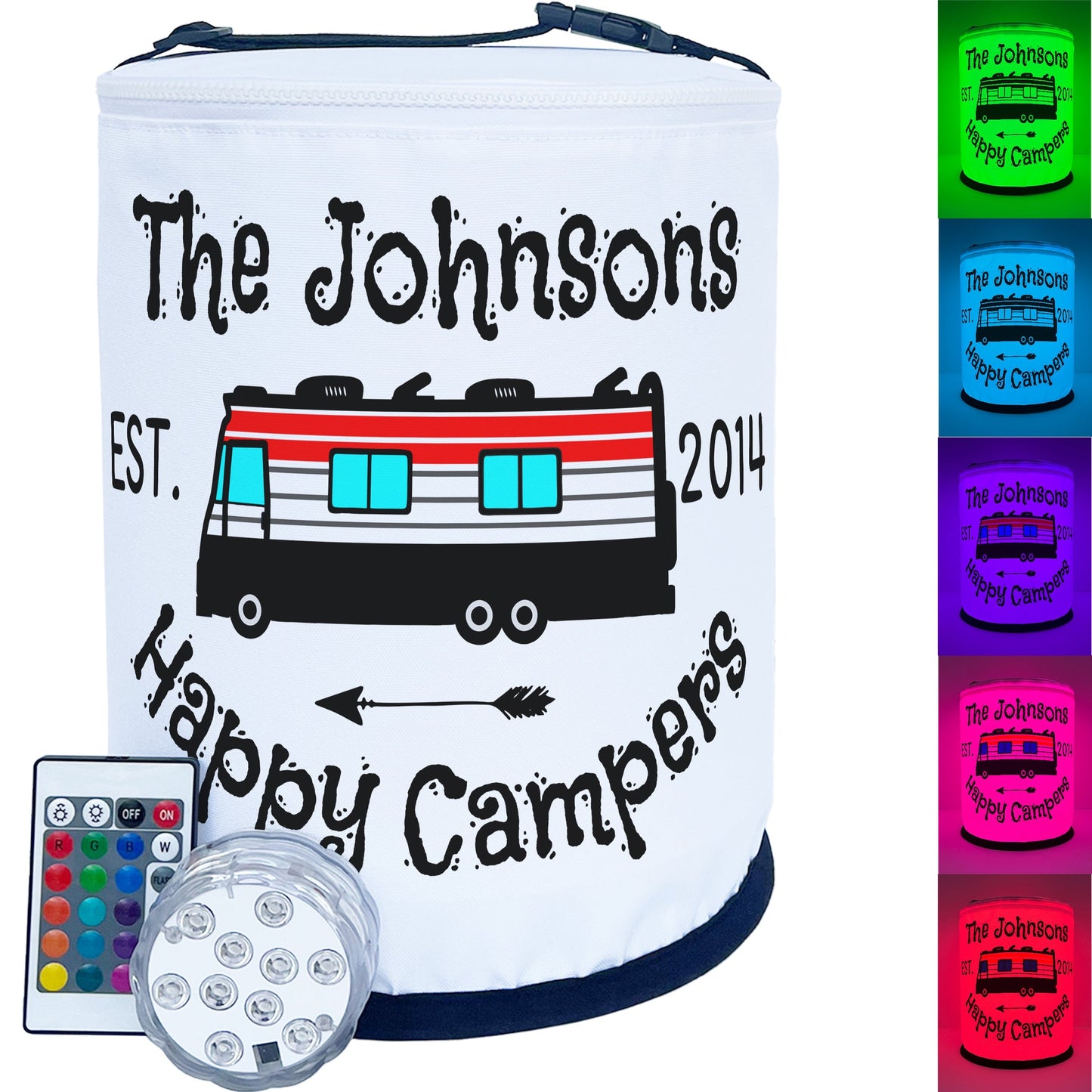 Happy Campers Personalized Color Changing LED Camping Lantern