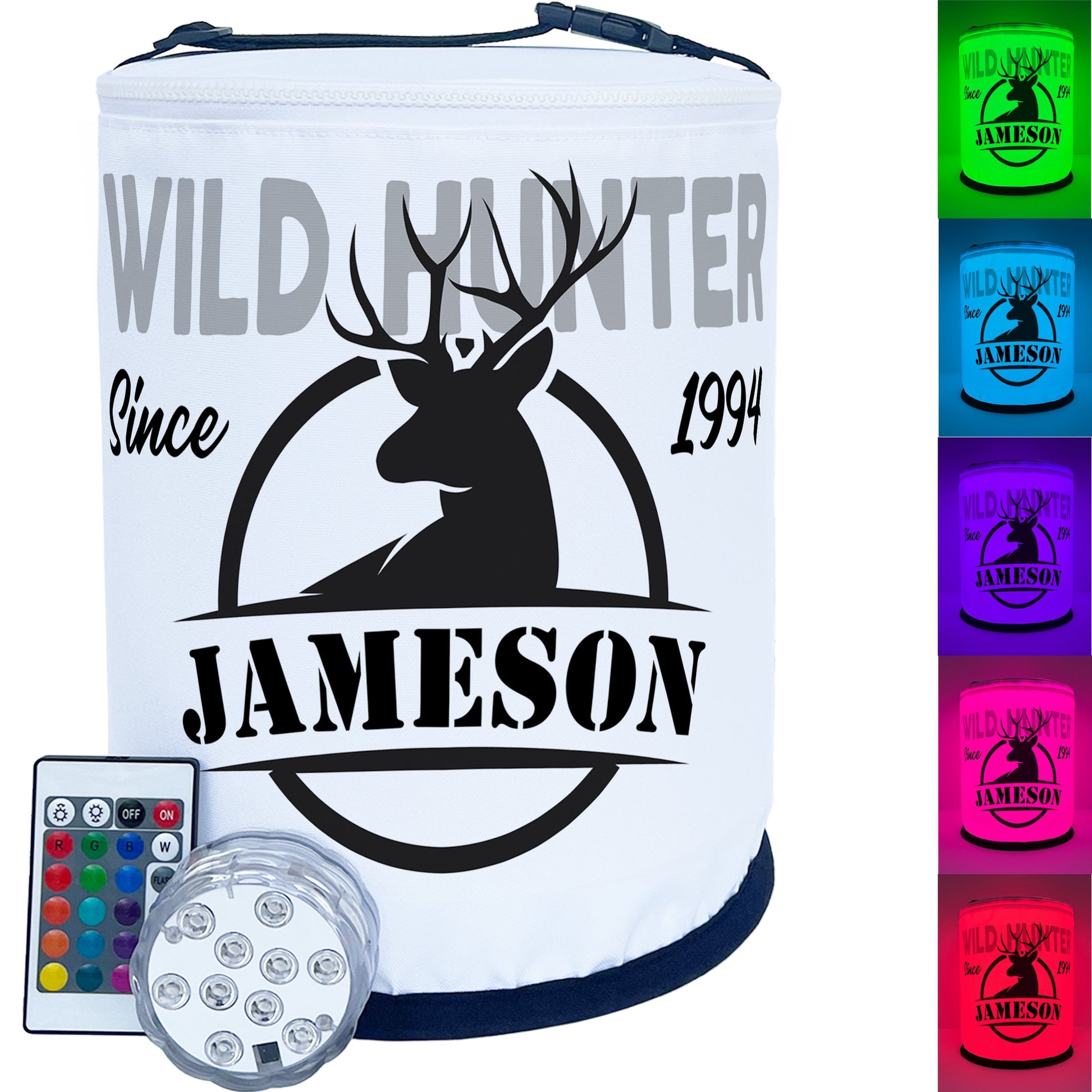 Wild Hunter with Buck Deer Silhouette LED Lantern