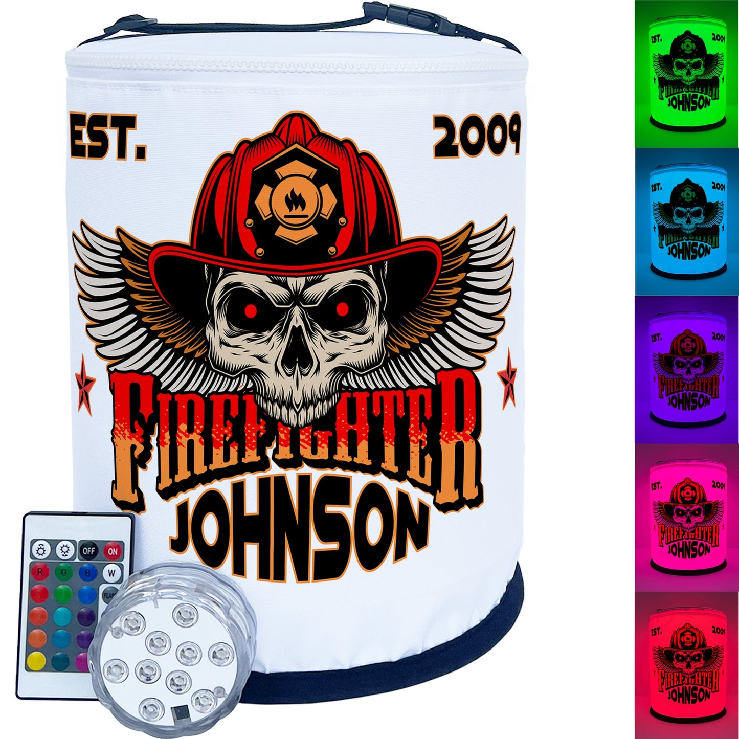 Firefighter Winged Skull LED Decoration