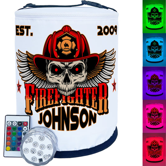 Firefighter Winged Skull LED Decoration