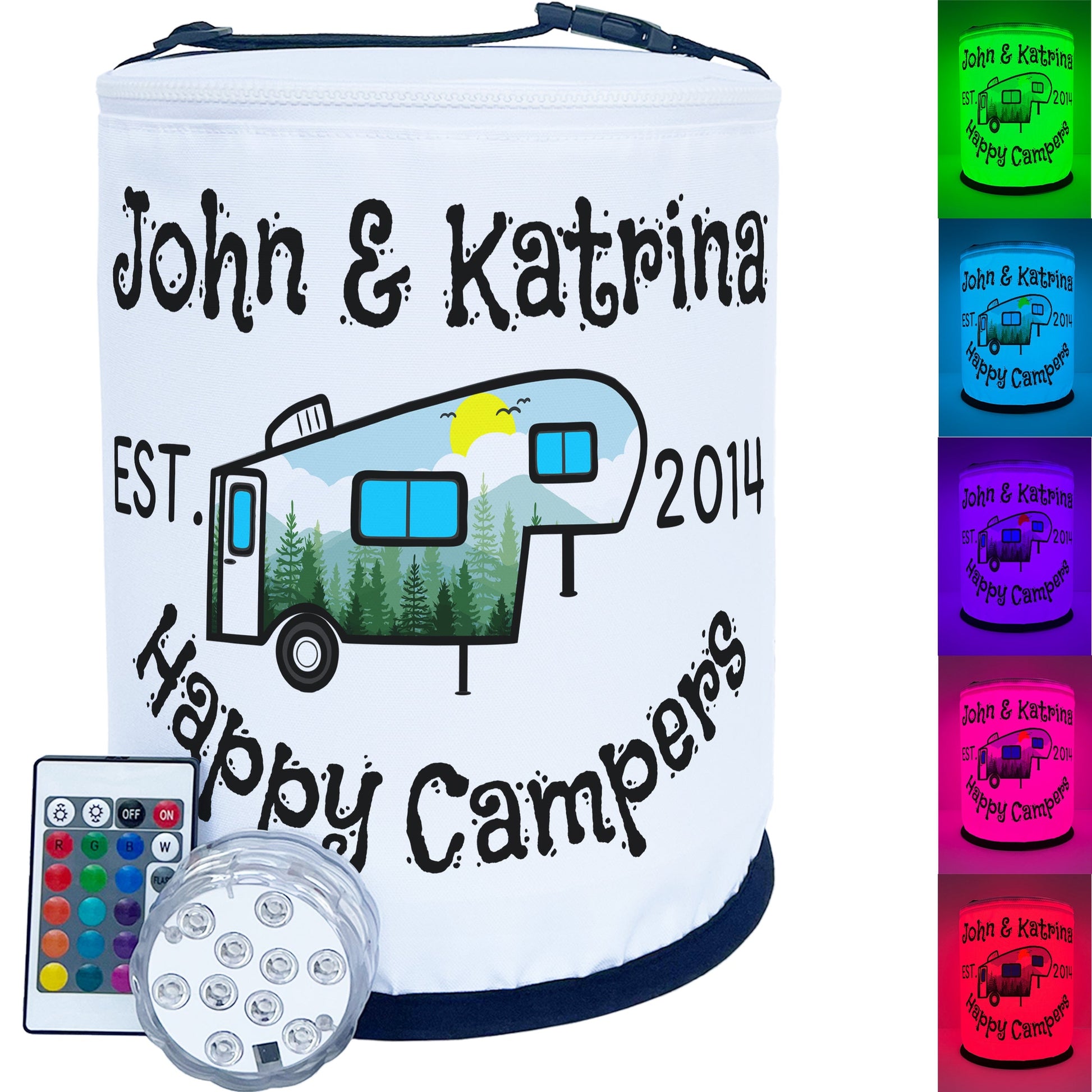Happy Campers Personalized Color Changing 5th Wheel LED Camping Light