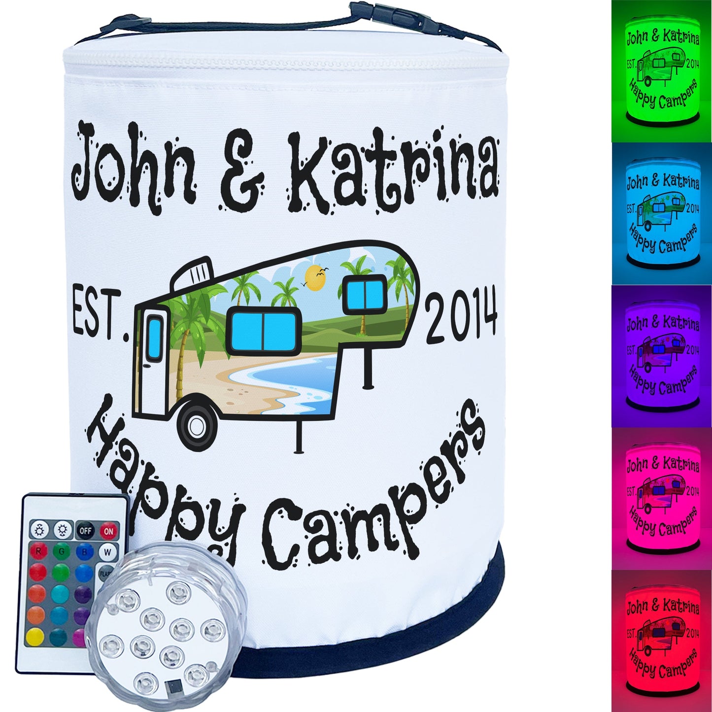 Happy Campers Personalized Color Changing 5th Wheel LED Camping Light