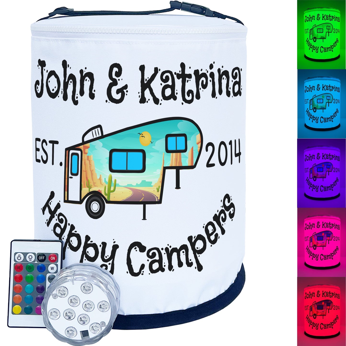 Happy Campers Personalized Color Changing 5th Wheel LED Camping Light