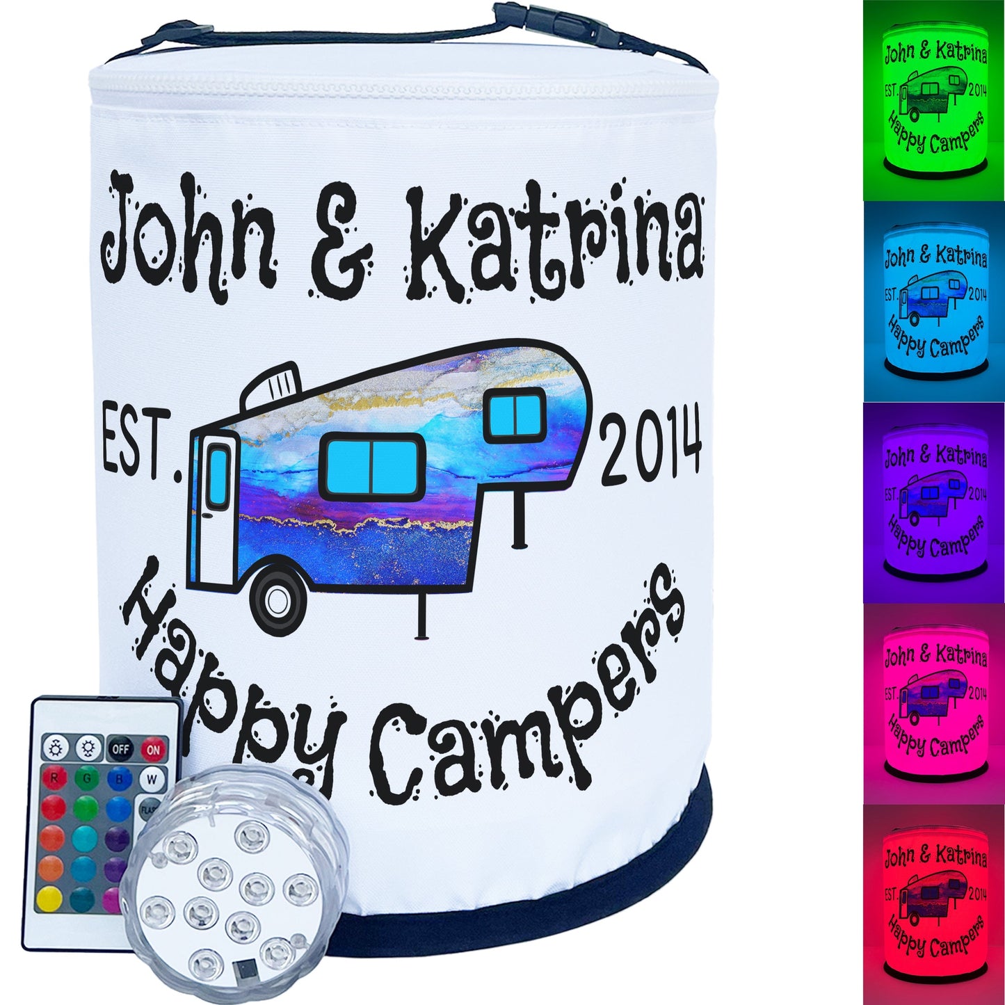 Happy Campers Personalized Color Changing 5th Wheel LED Camping Light