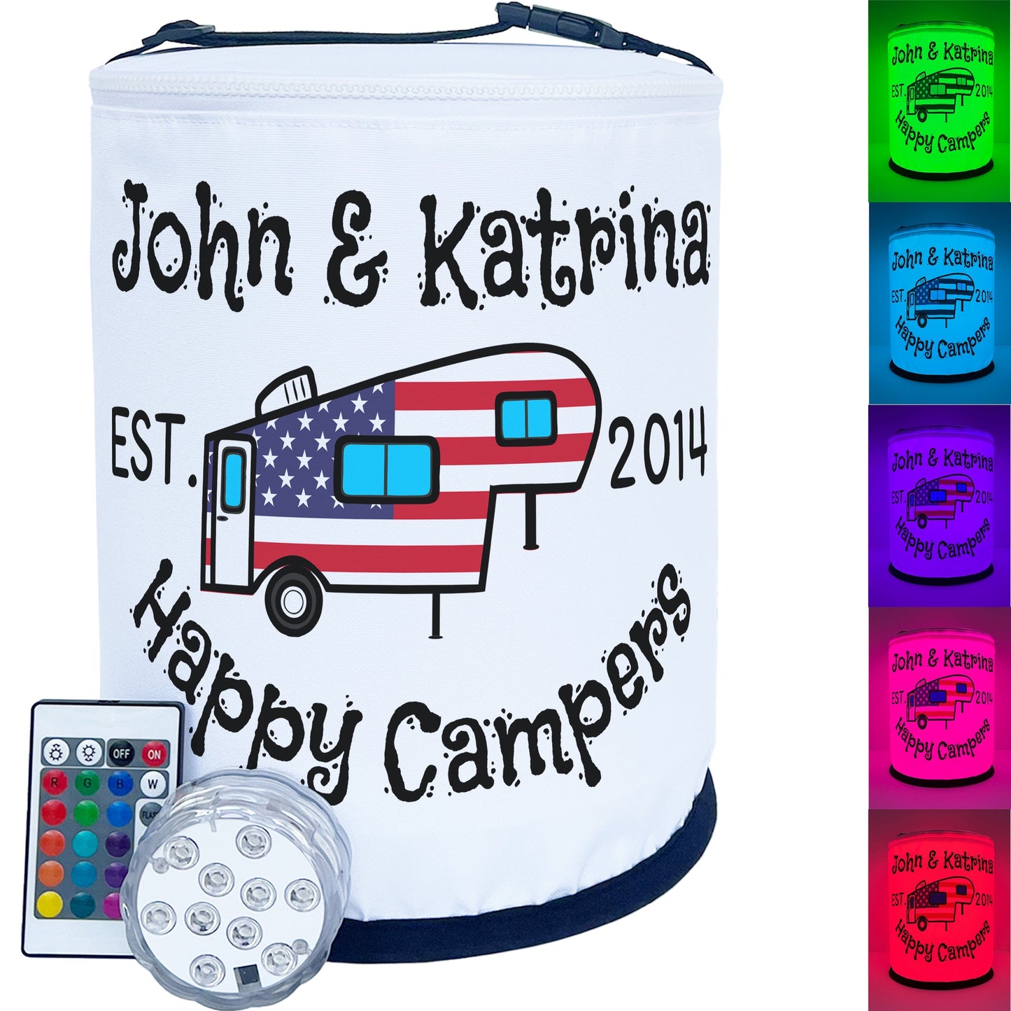 Happy Campers Personalized Color Changing 5th Wheel LED Camping Light