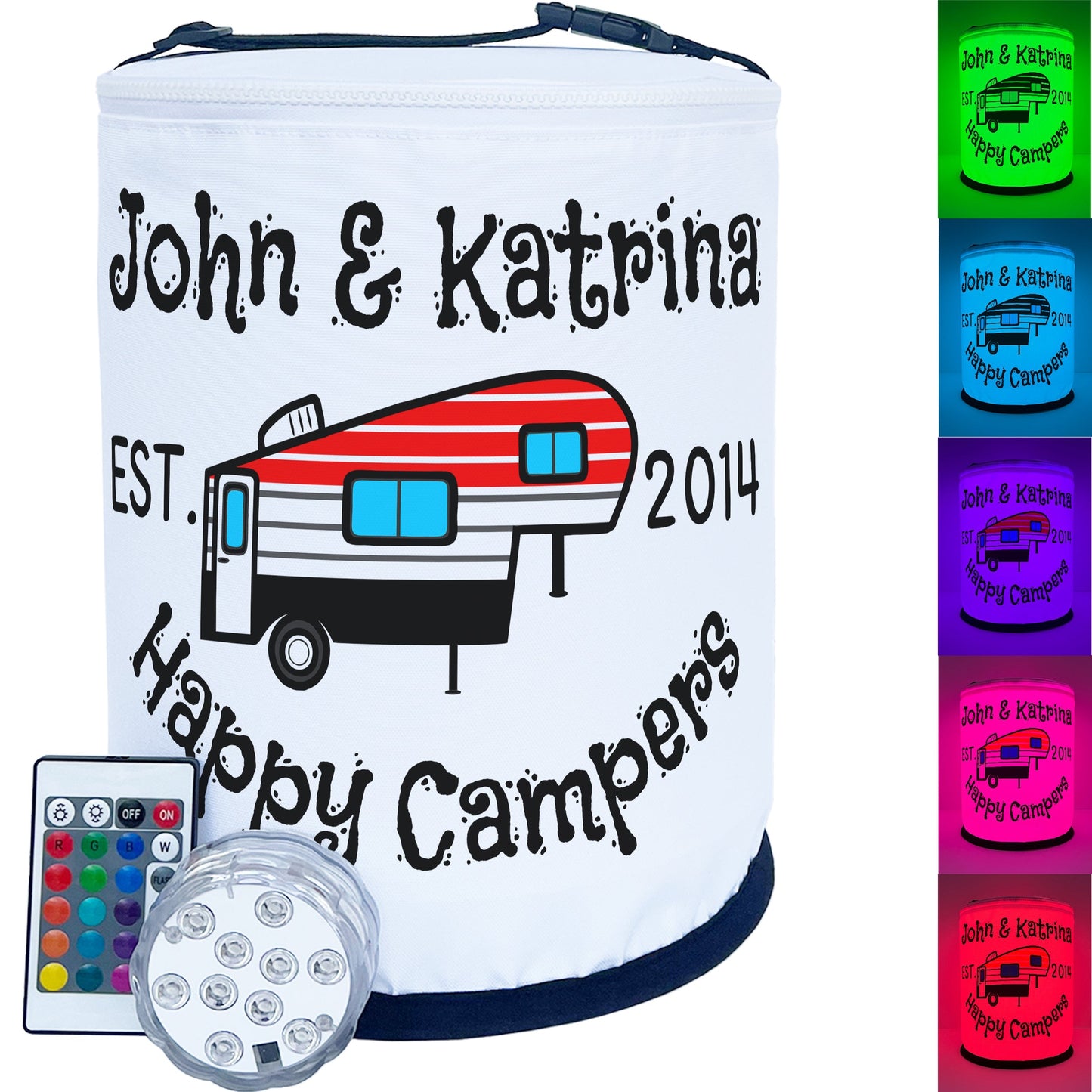 Happy Campers Personalized Color Changing 5th Wheel LED Camping Light