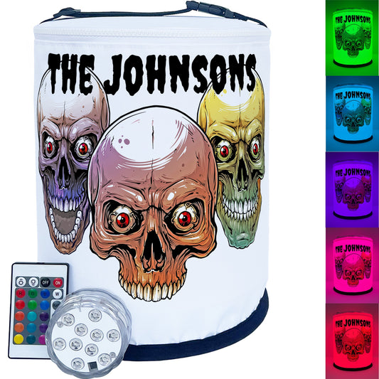 Three Skulls Color Changing LED Halloween Decoration
