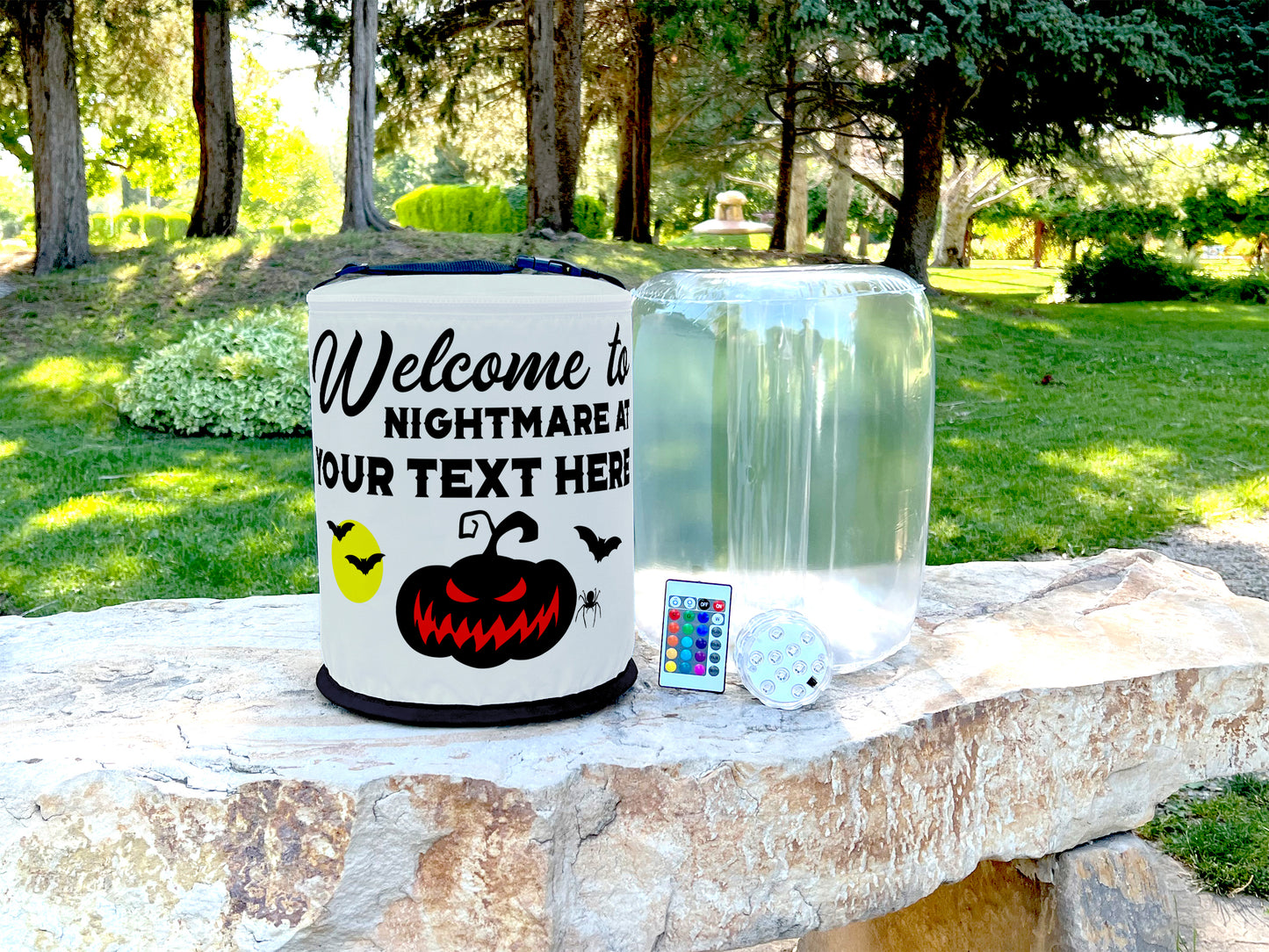 Welcome to Nightmare at Our House Halloween LED Lantern