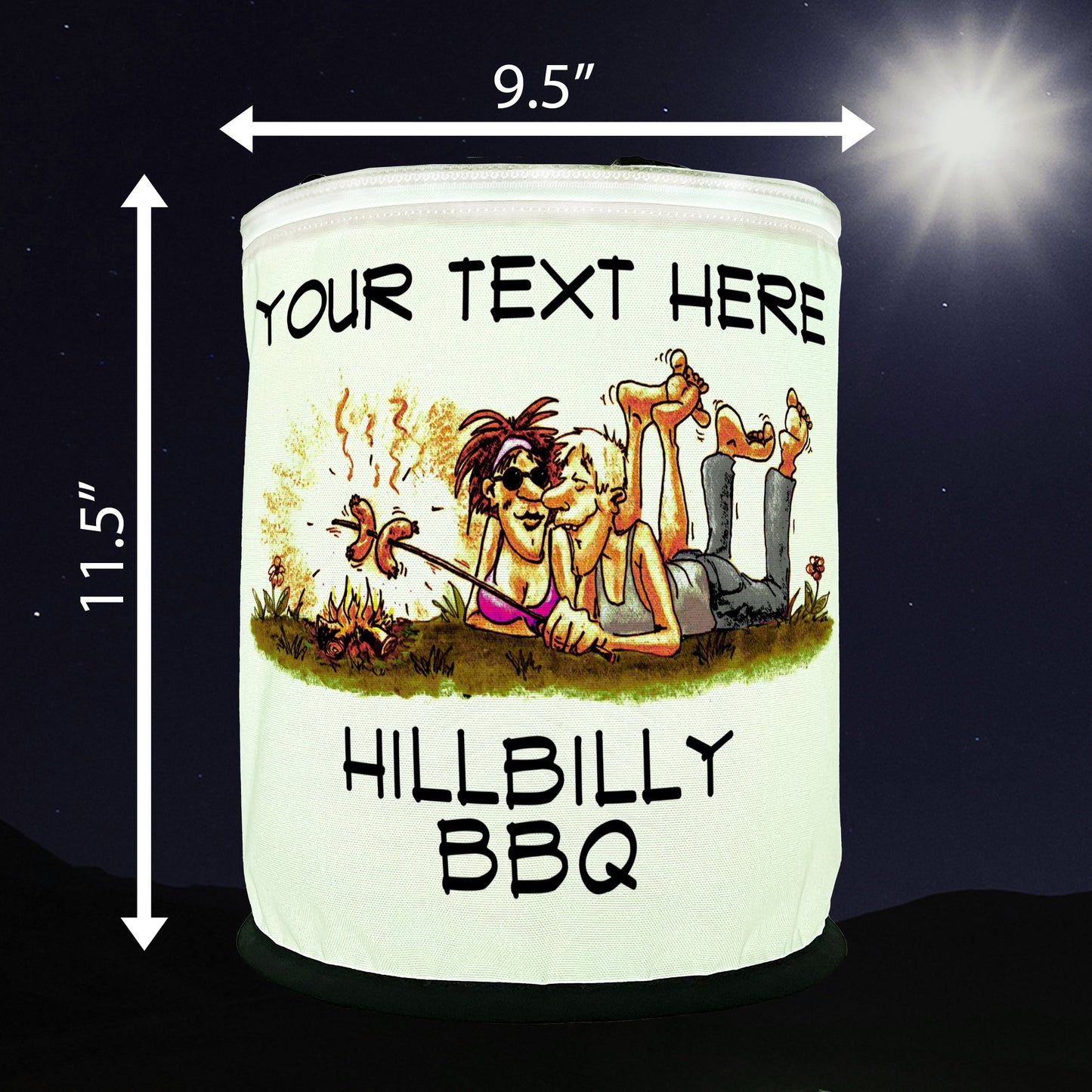 Hillbilly BBQ, Personalized Color Changing LED Party Lantern