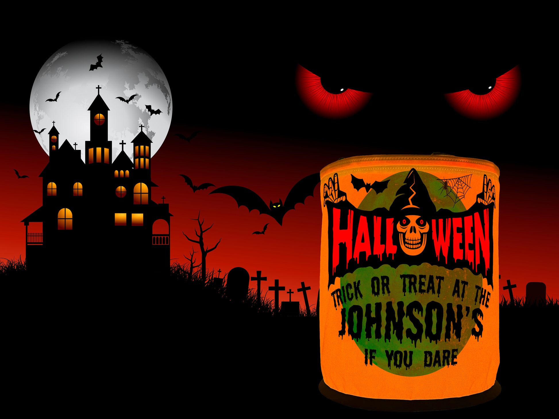 Trick or Treat at Our House If You Dare Halloween LED Lantern