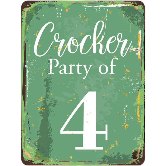 Party of with Chosen Name and Number Personalized Rustic Aluminum Sign With Distressed Look