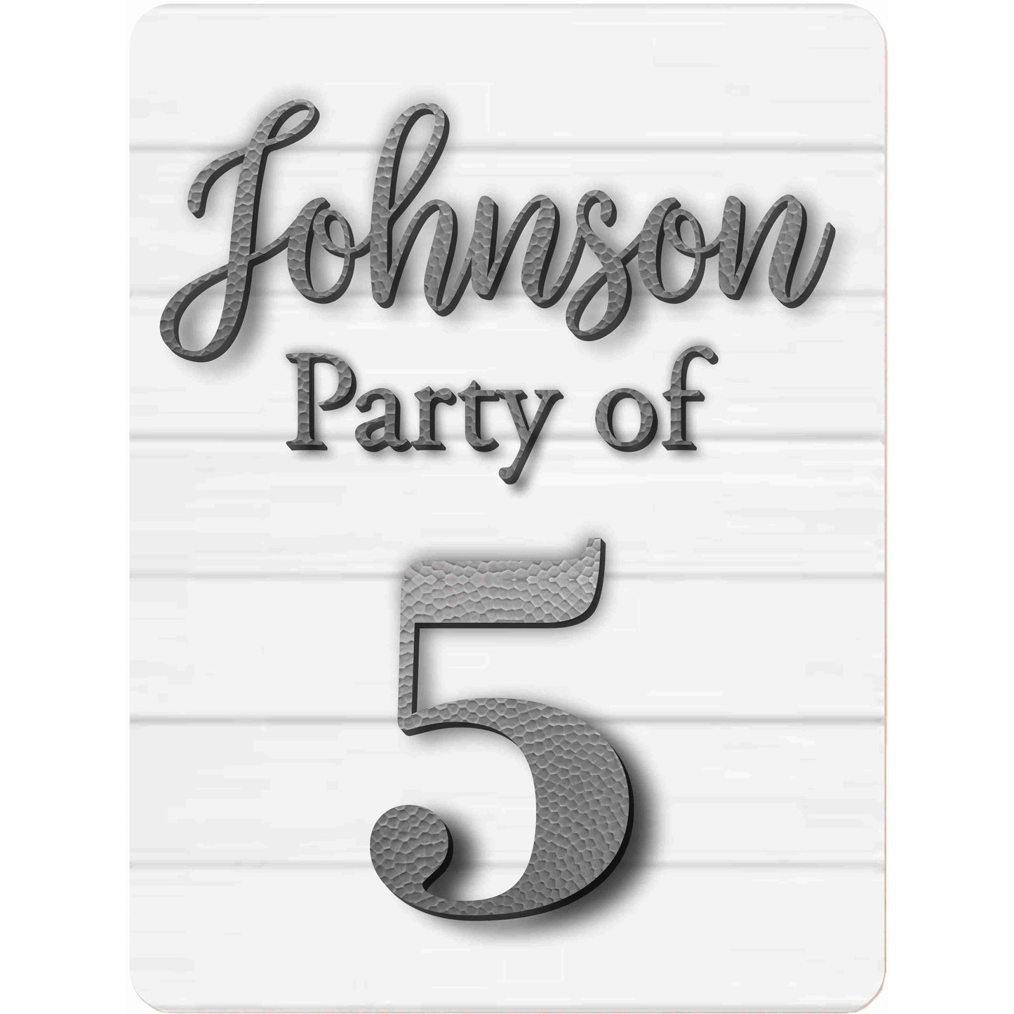 Party of with Chosen Name and Number Personalized Rustic Aluminum Sign With Distressed Look