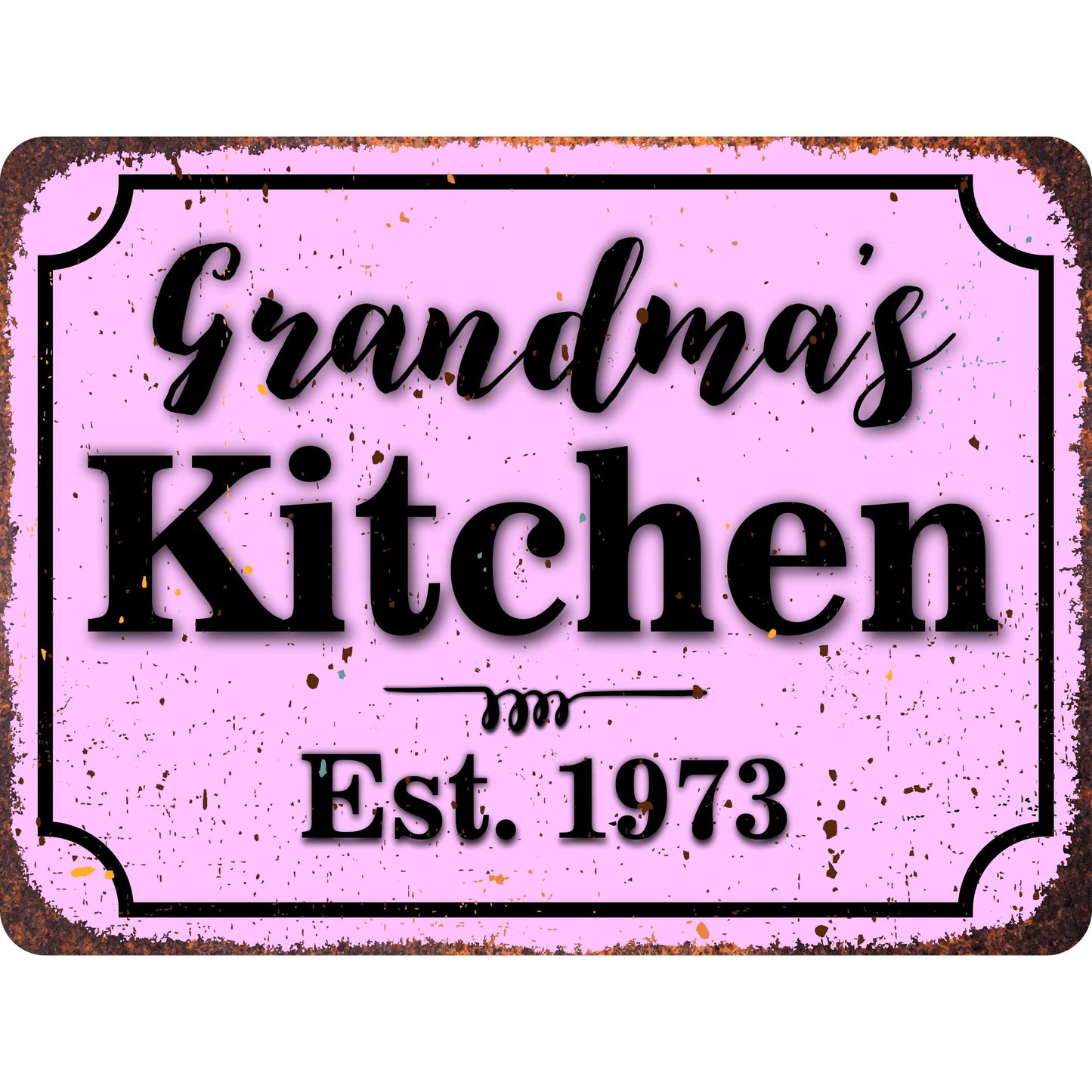 Kitchen Personalized Rustic Aluminum Sign With Distressed Look