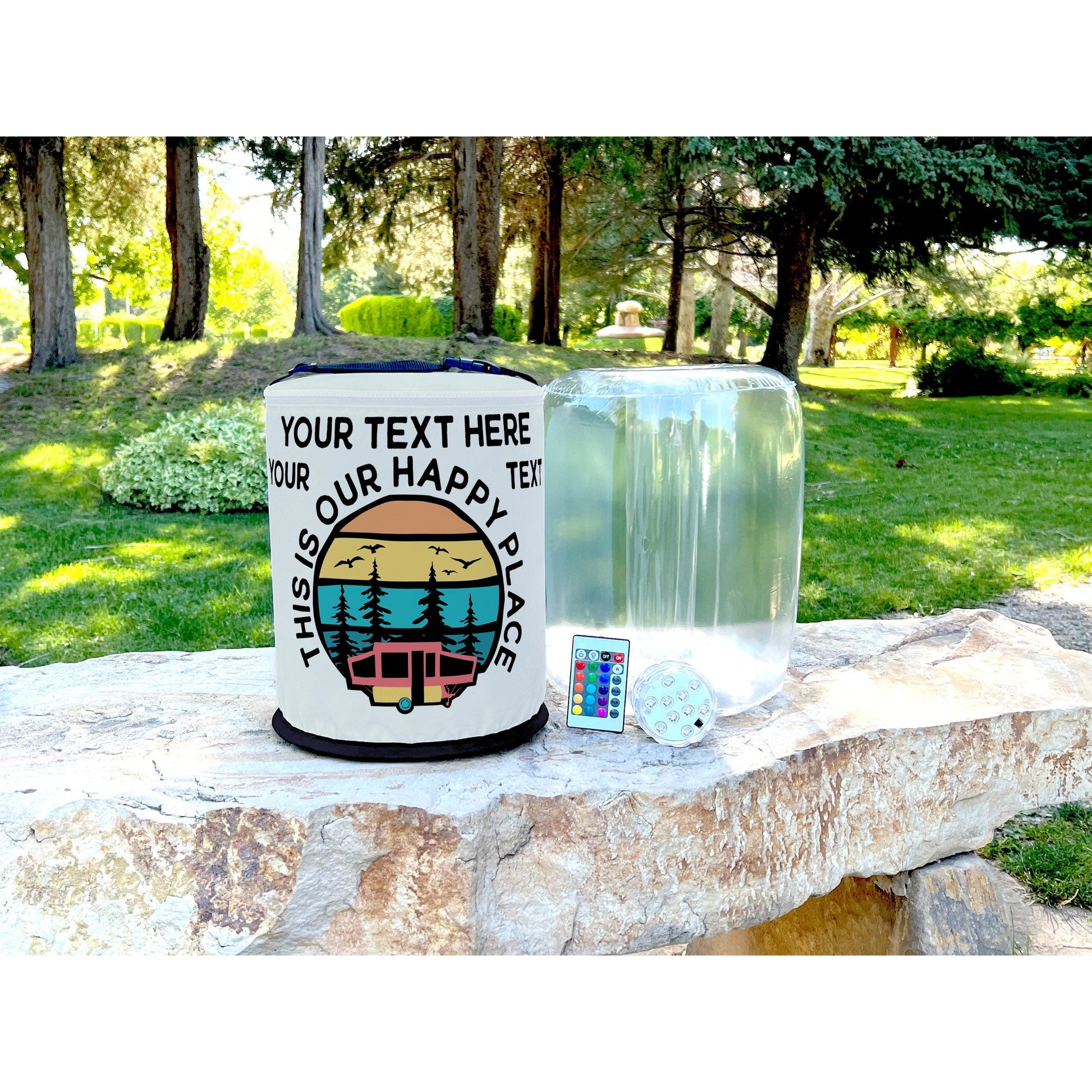 This is Our Happy Place Pop-Up Tent Trailer LED Lantern