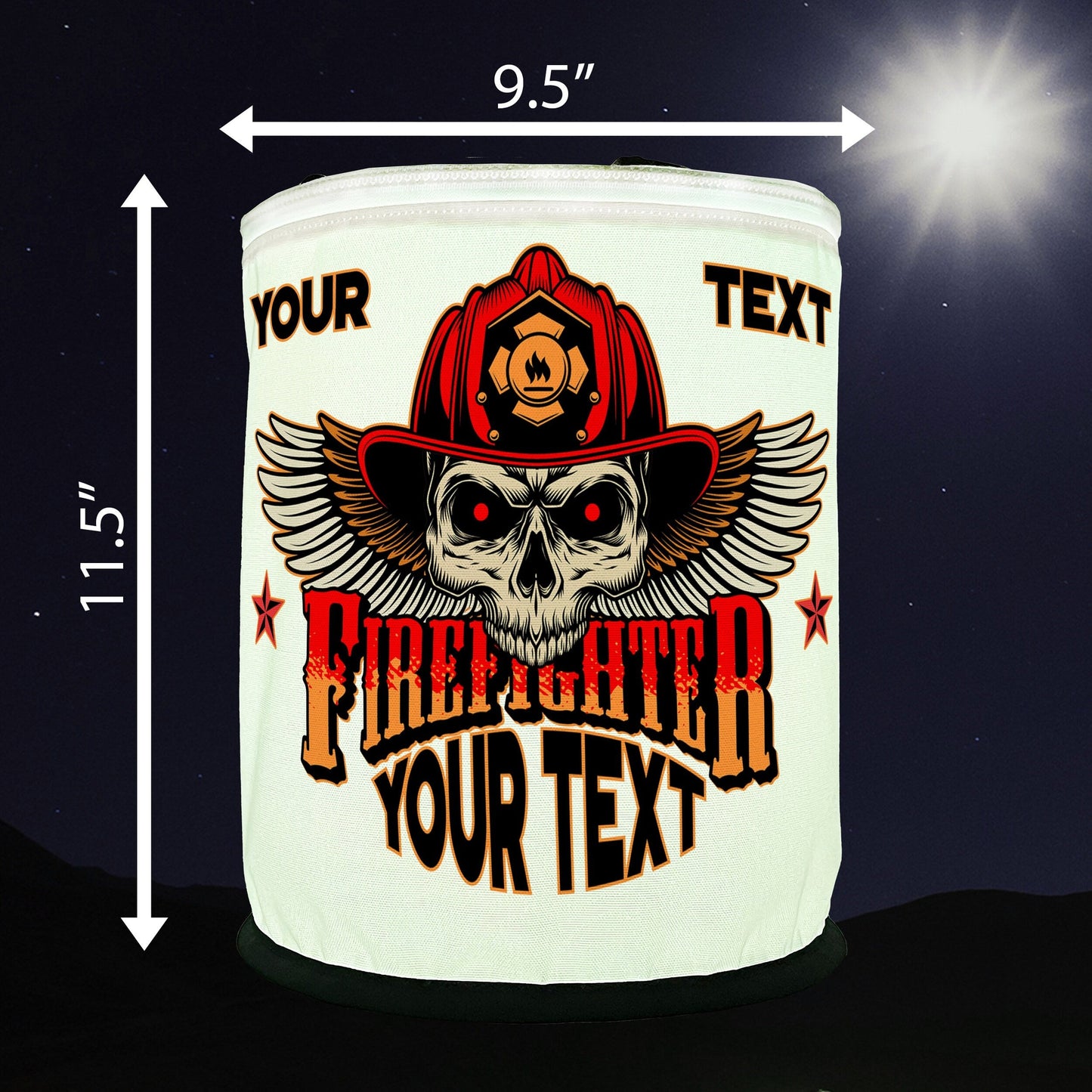Firefighter Winged Skull LED Decoration