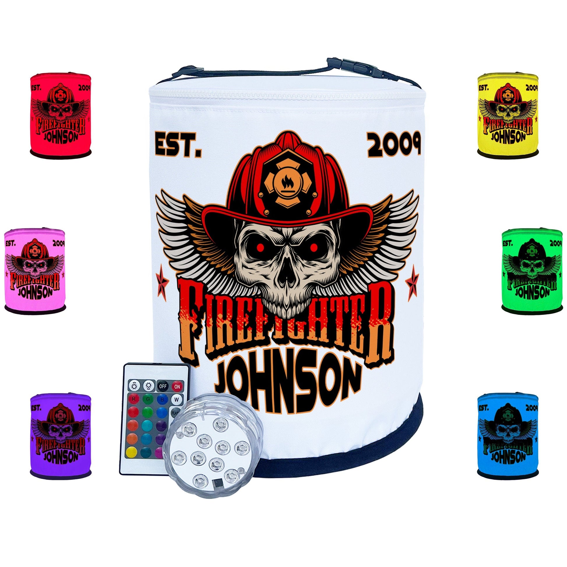 Firefighter Winged Skull LED Decoration